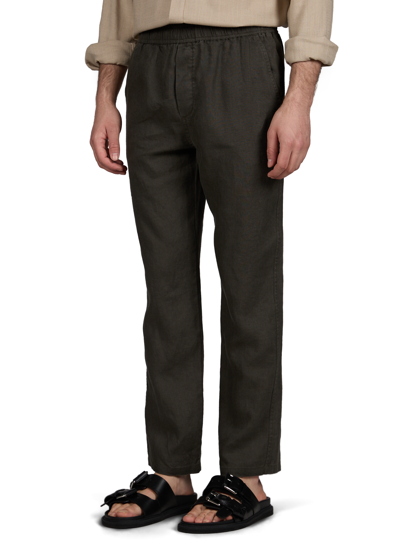 Straight-leg linen trousers SAMSOE SAMSOE Black