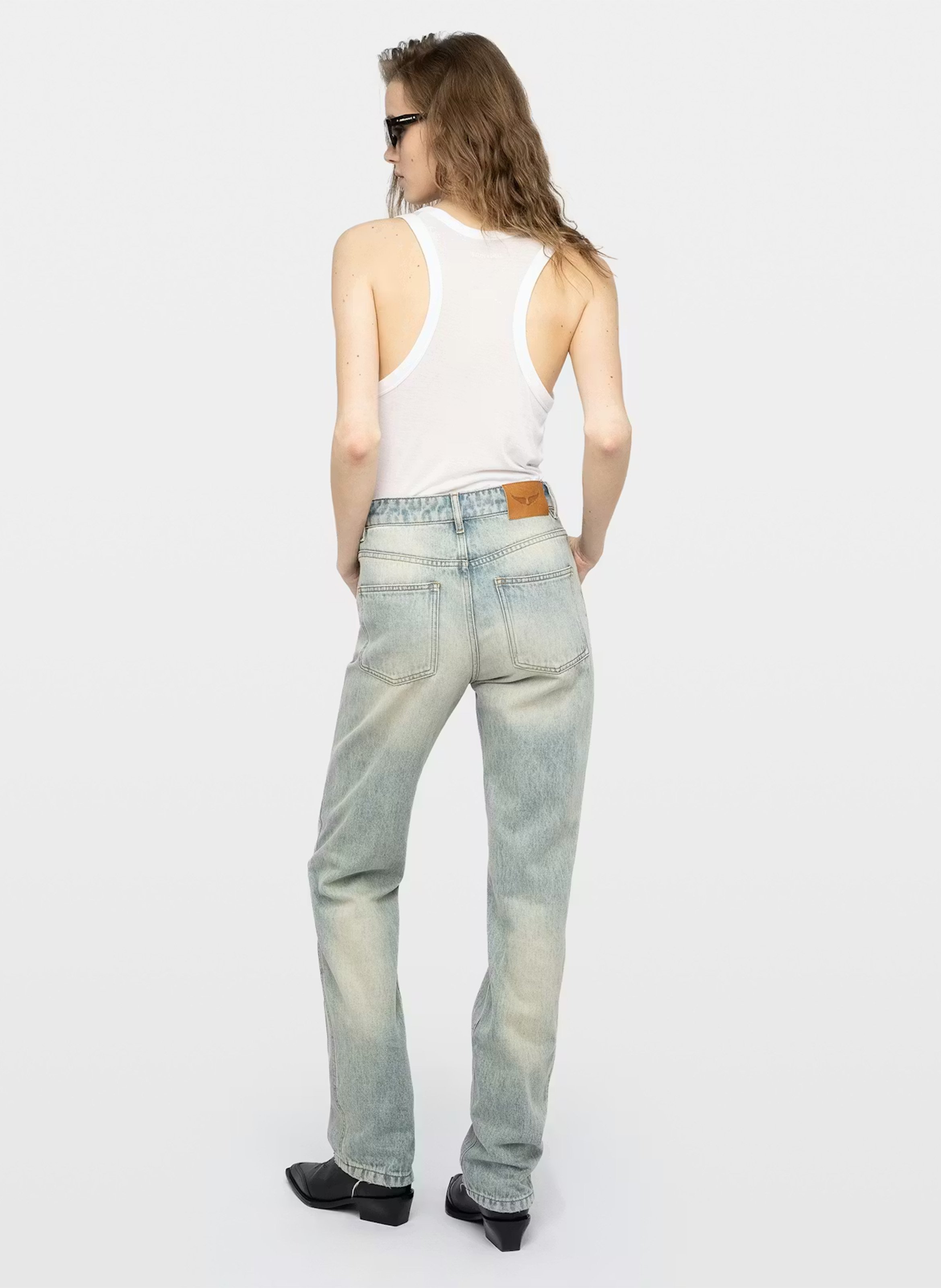 Flared Monogram Cotton Summer Jeans ZADIG&VOLTAIRE Blue