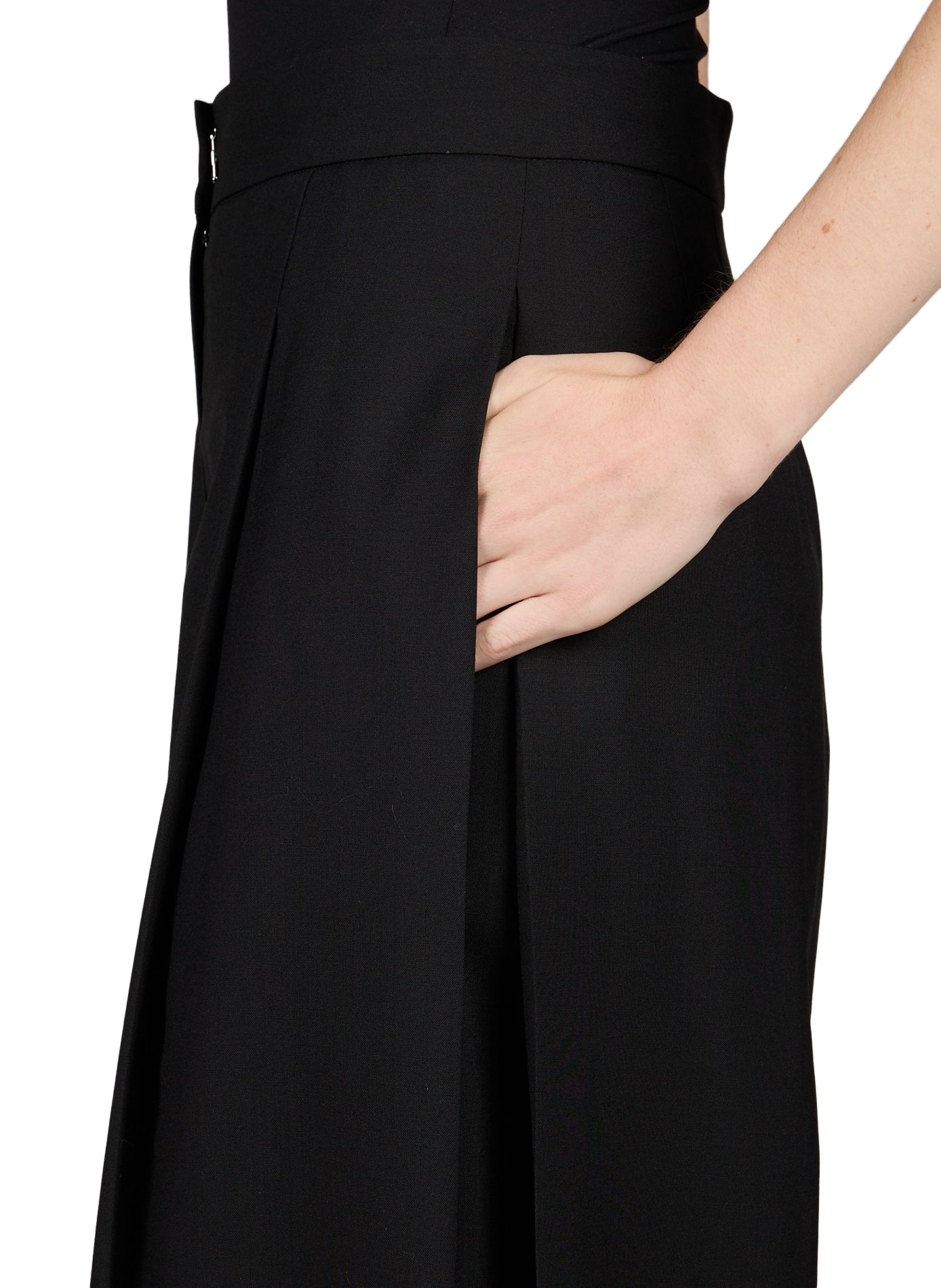 Pantalón Matian con pliegues de lana R2W Negro