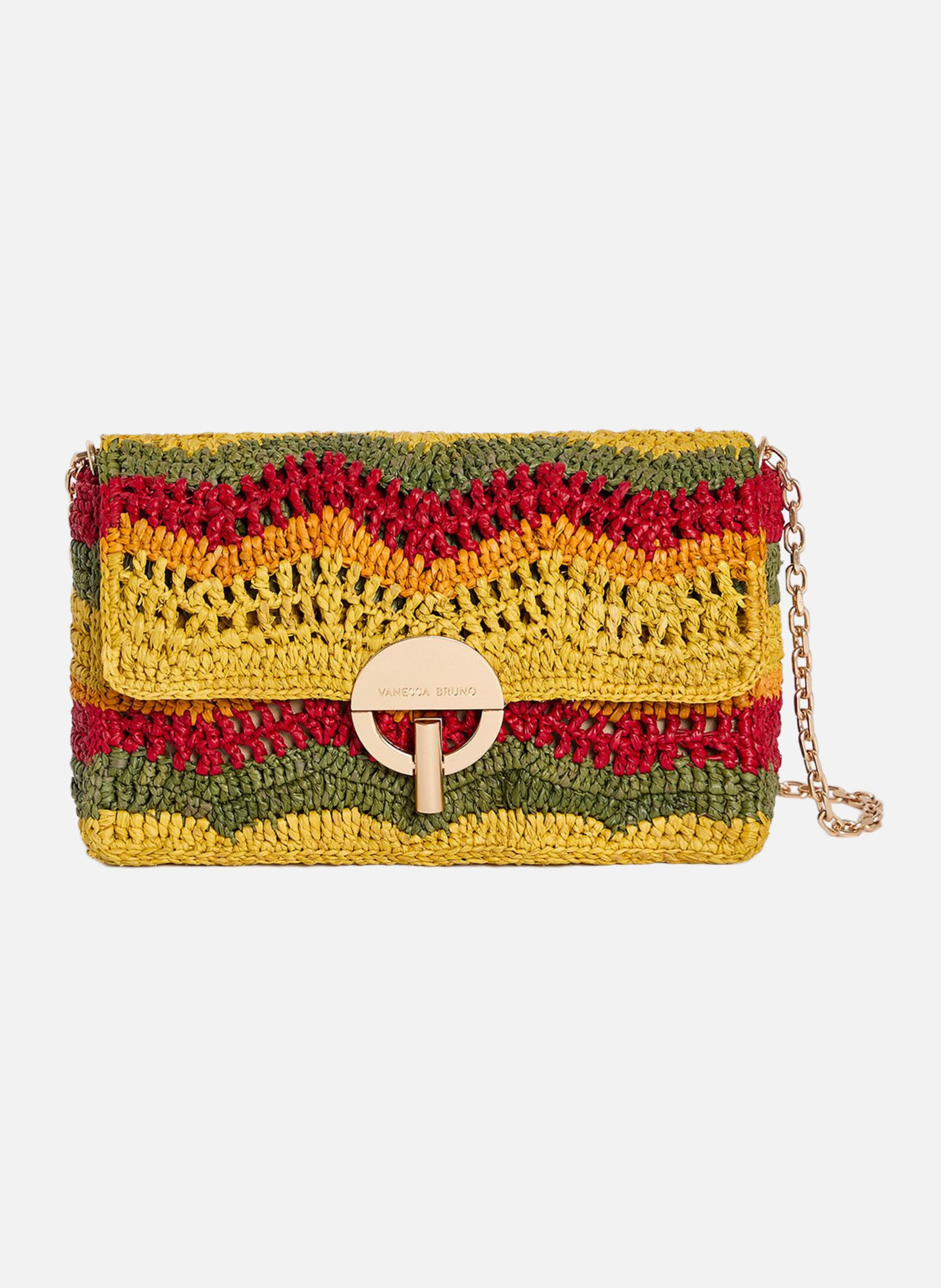 Moyen sac moon en raphia VANESSA BRUNO Multicolore