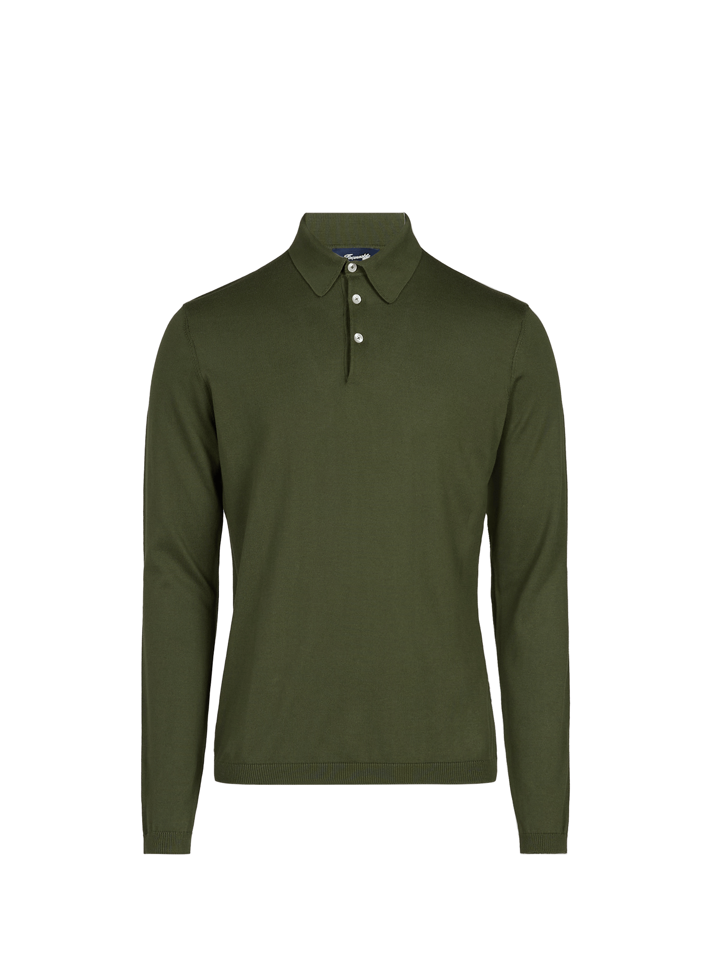 Lange mouwen poloshirt van katoen FACONNABLE Kaki