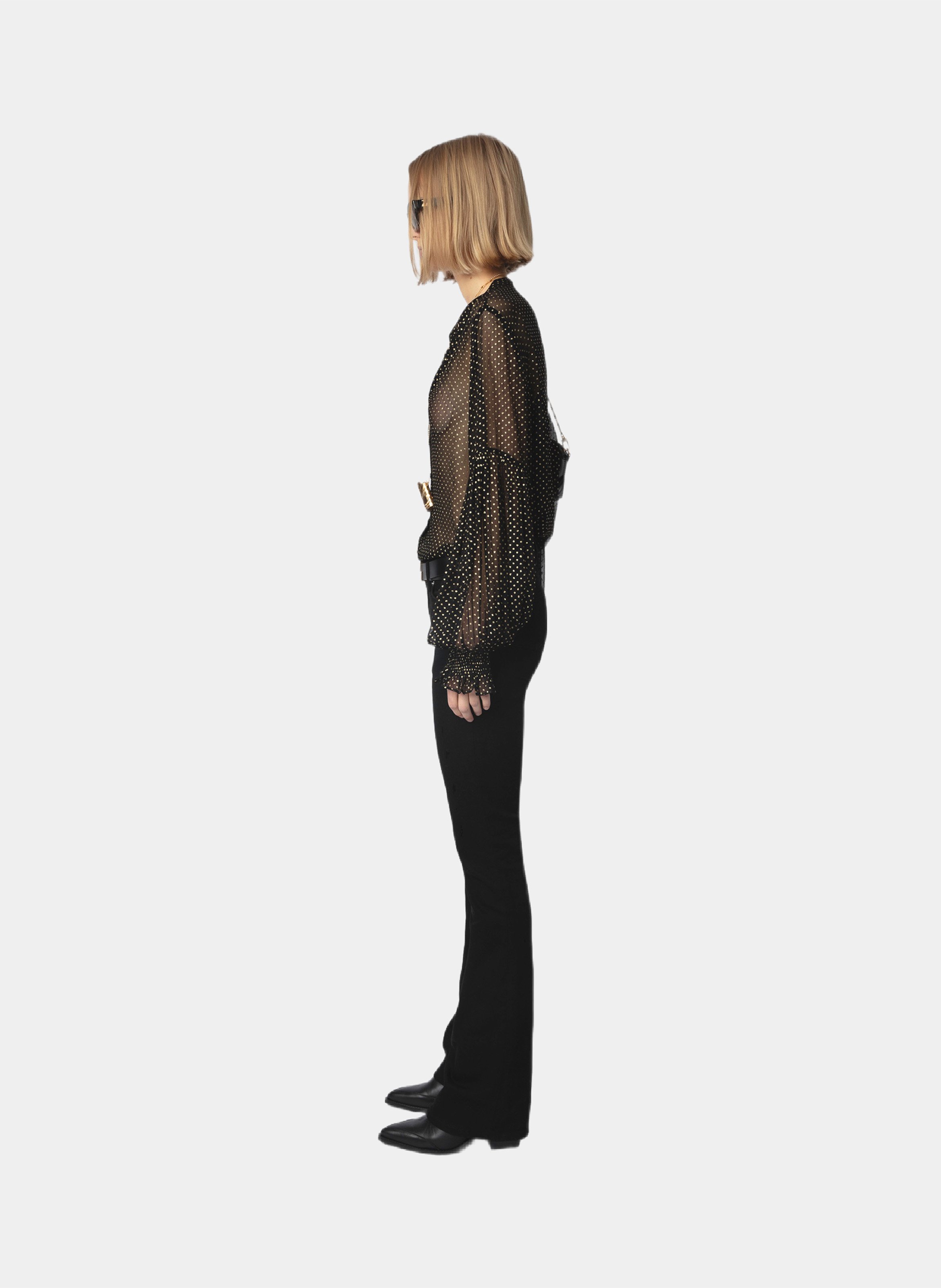 Chemise transparente à pois tandy ZADIG&VOLTAIRE Noir