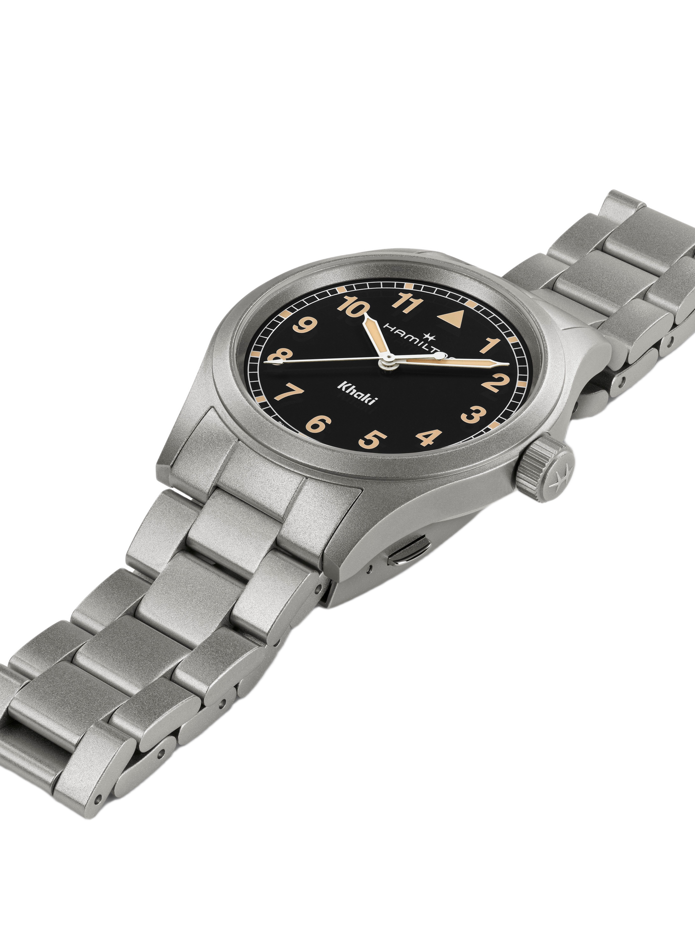 Montre quartz Khaki Field en acier inoxydable HAMILTON Noir