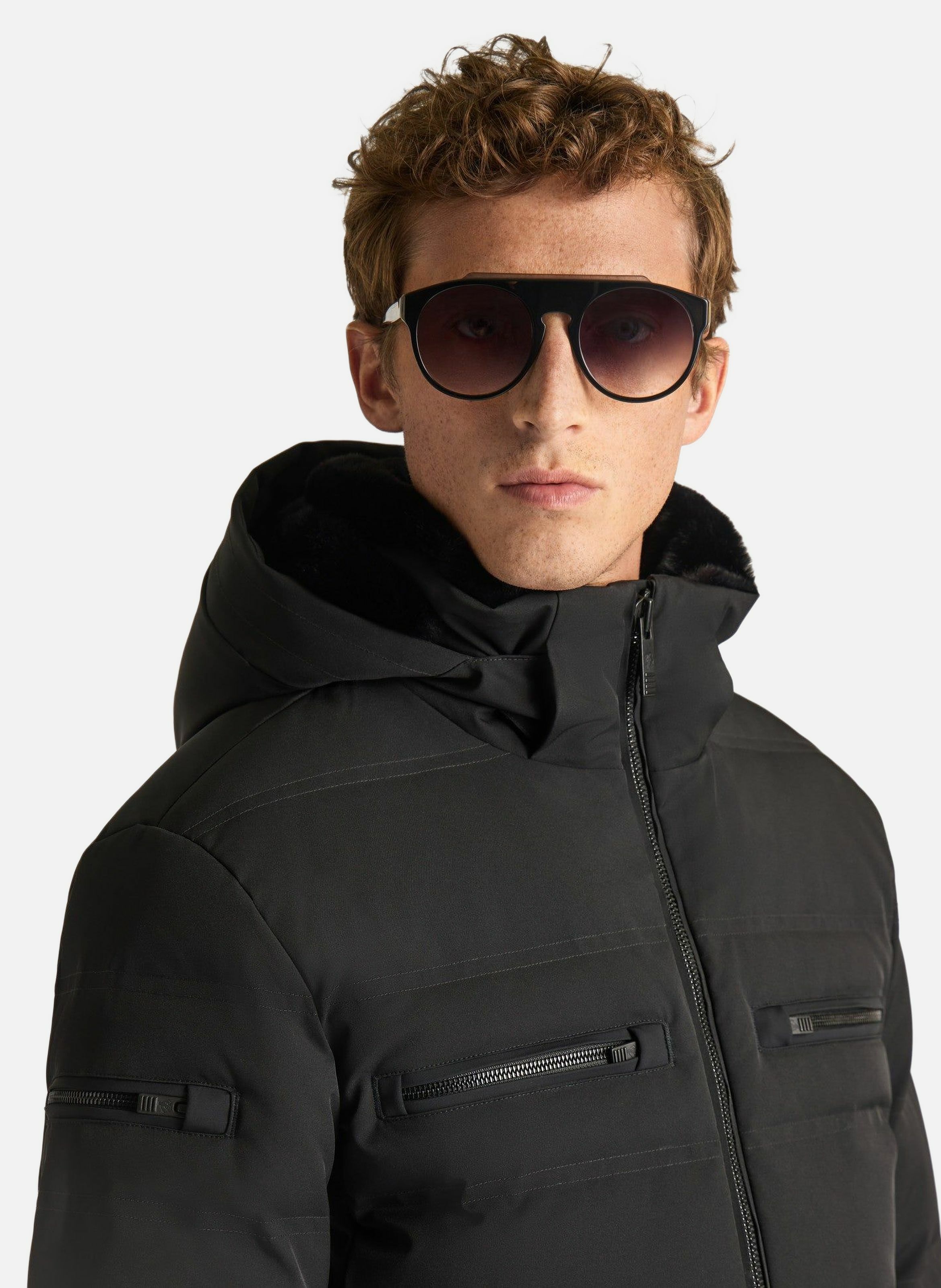 Ski-jas Berlioz met opstaande kraag en regular fit FUSALP Zwart