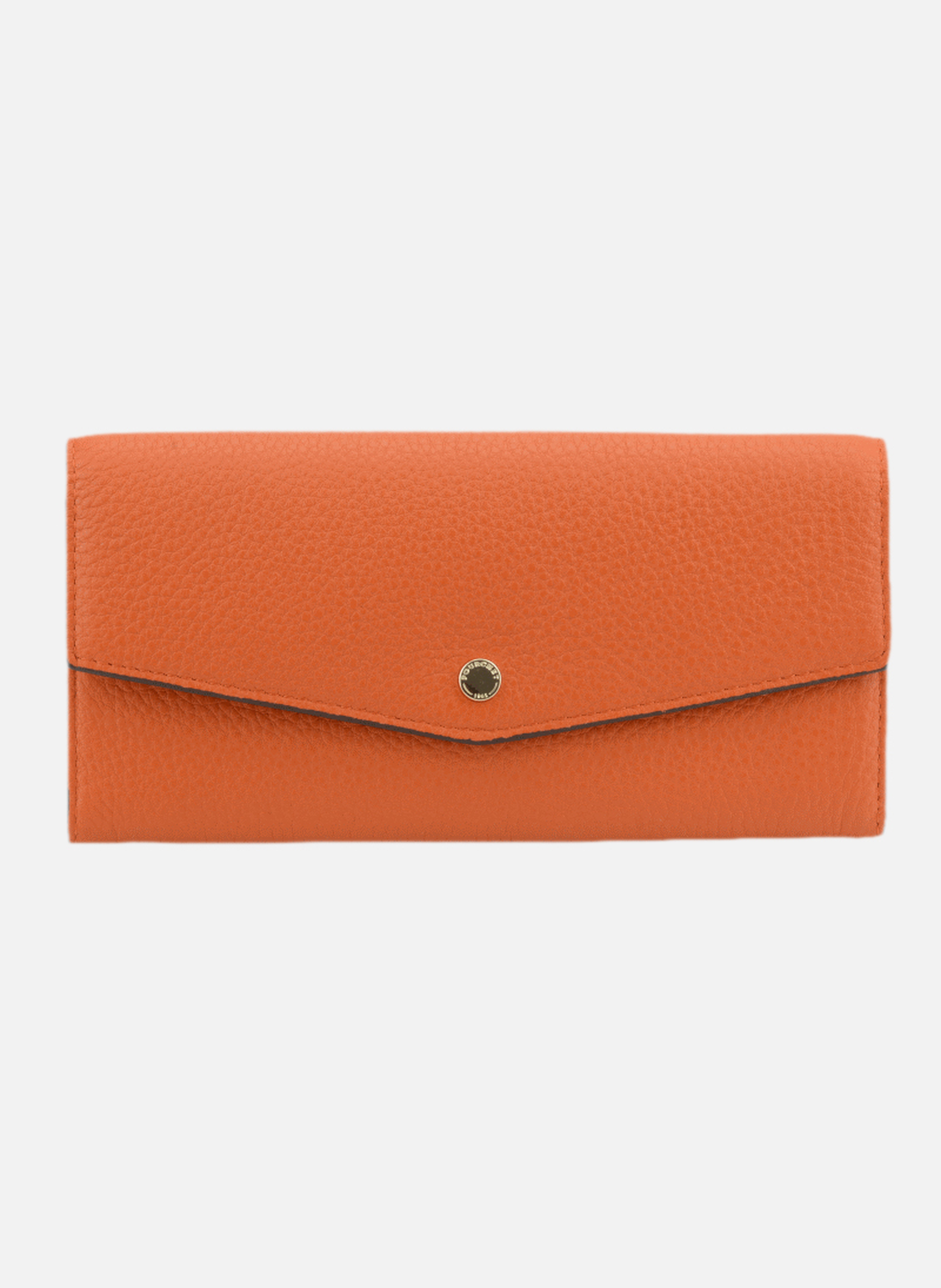 Club | porte-monnaie gm en cuir de veau | Orange POURCHET Femme