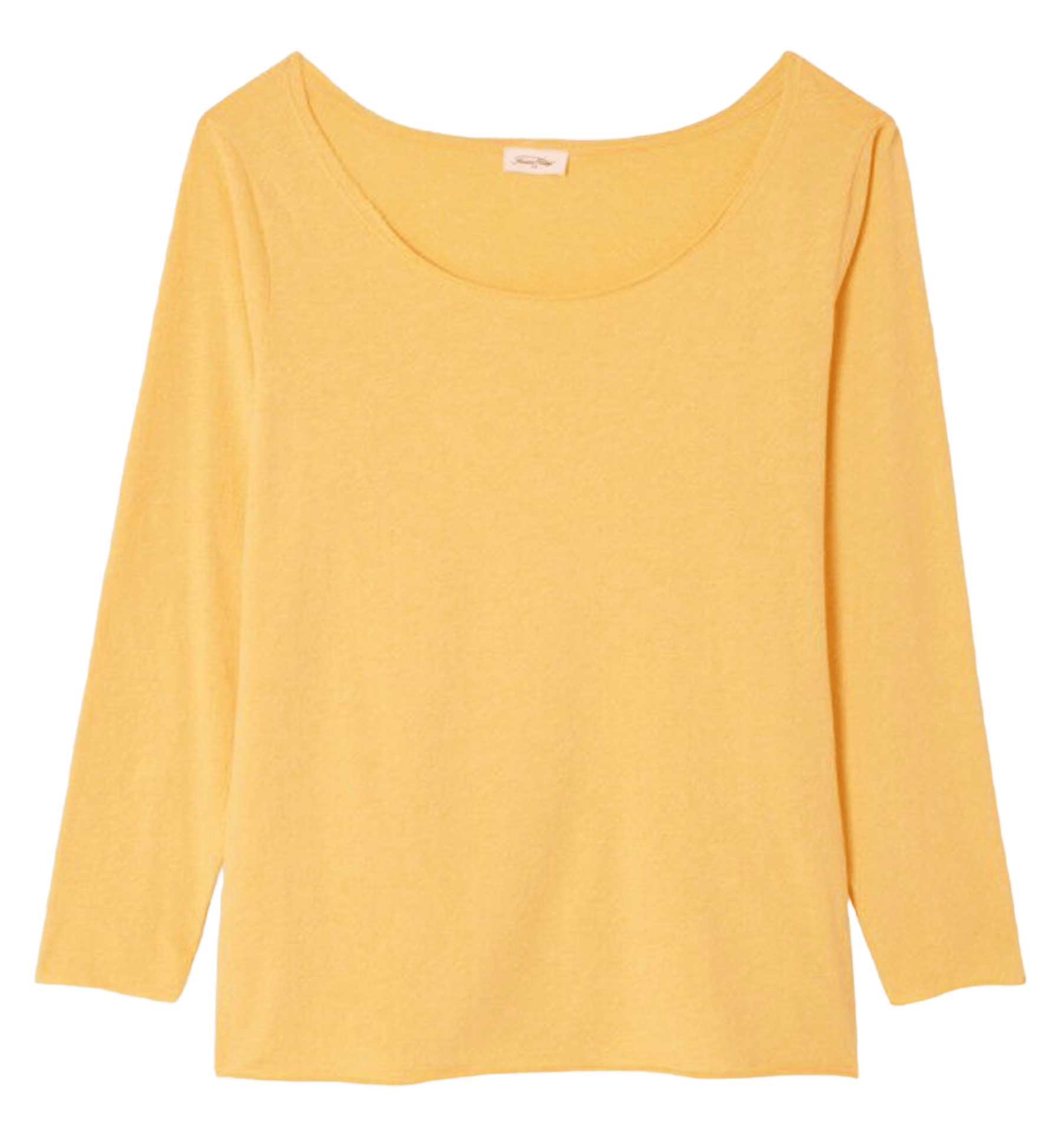 Tee-shirt col bateau uni oxyl AMERICAN VINTAGE Jaune
