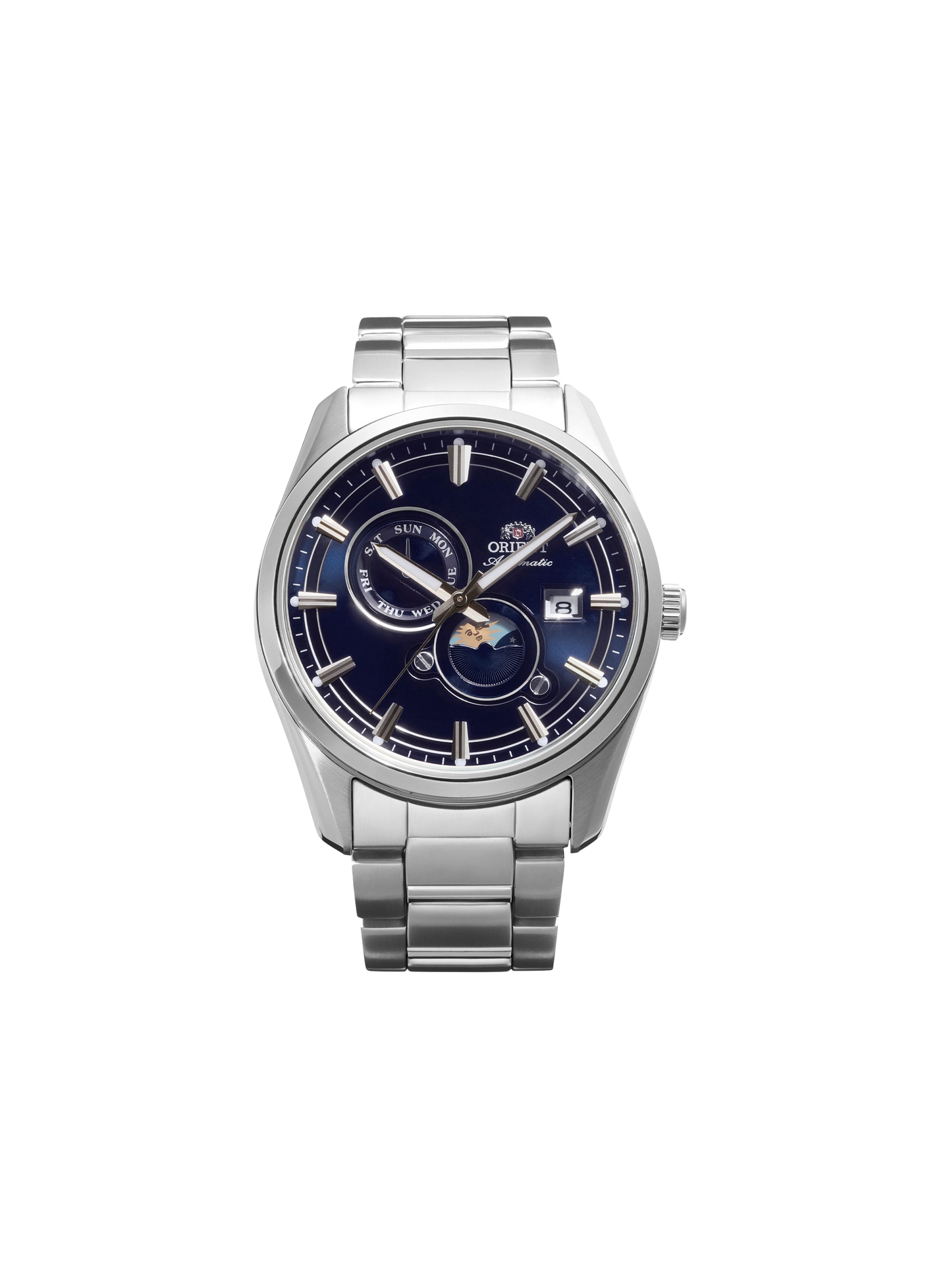 Automatische Uhr Stretto Sun & Moon aus Edelstahl ORIENT Blau