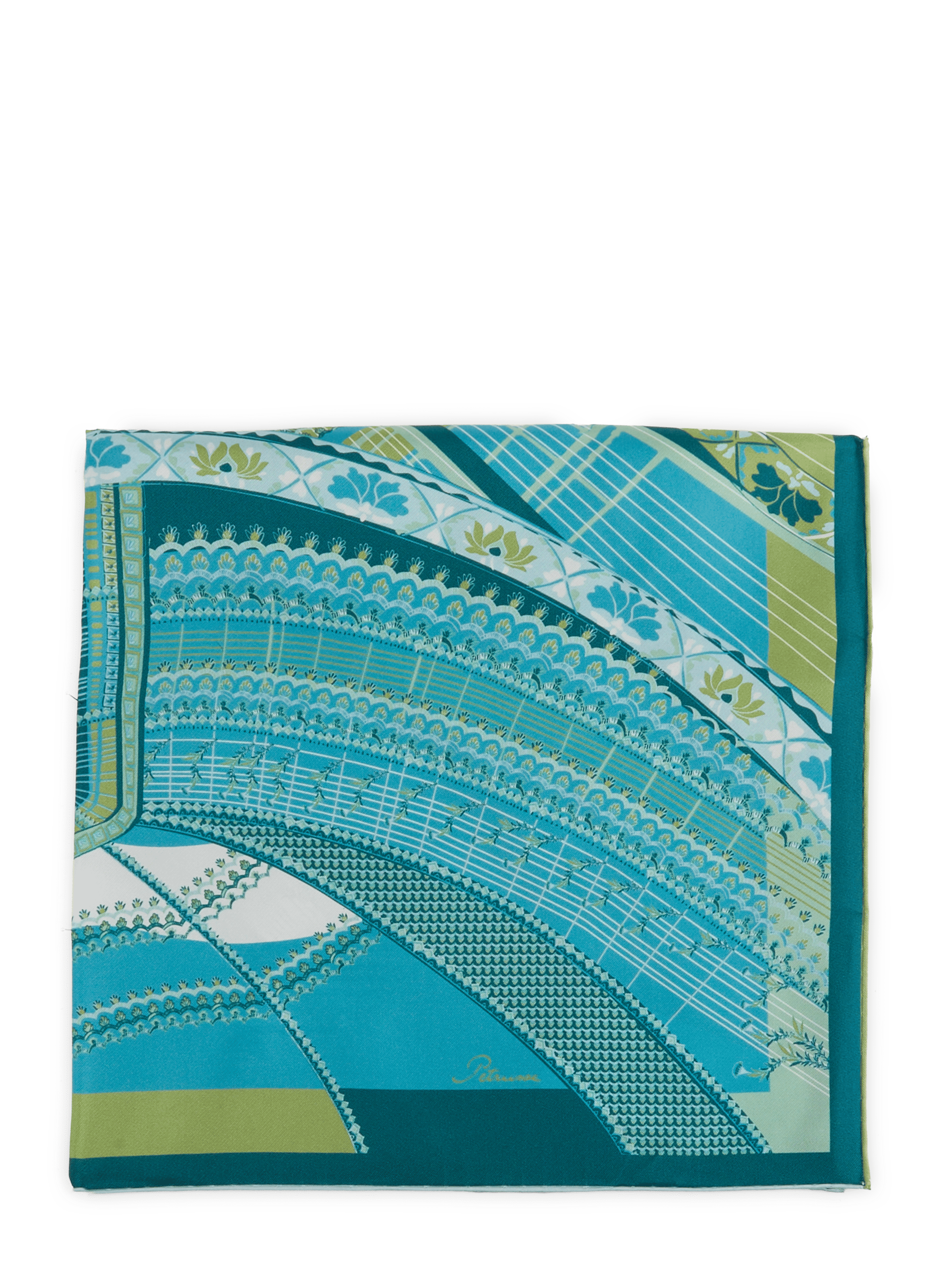 Printed silk scarf Under the Parisian Sky PETRUSSE Blue