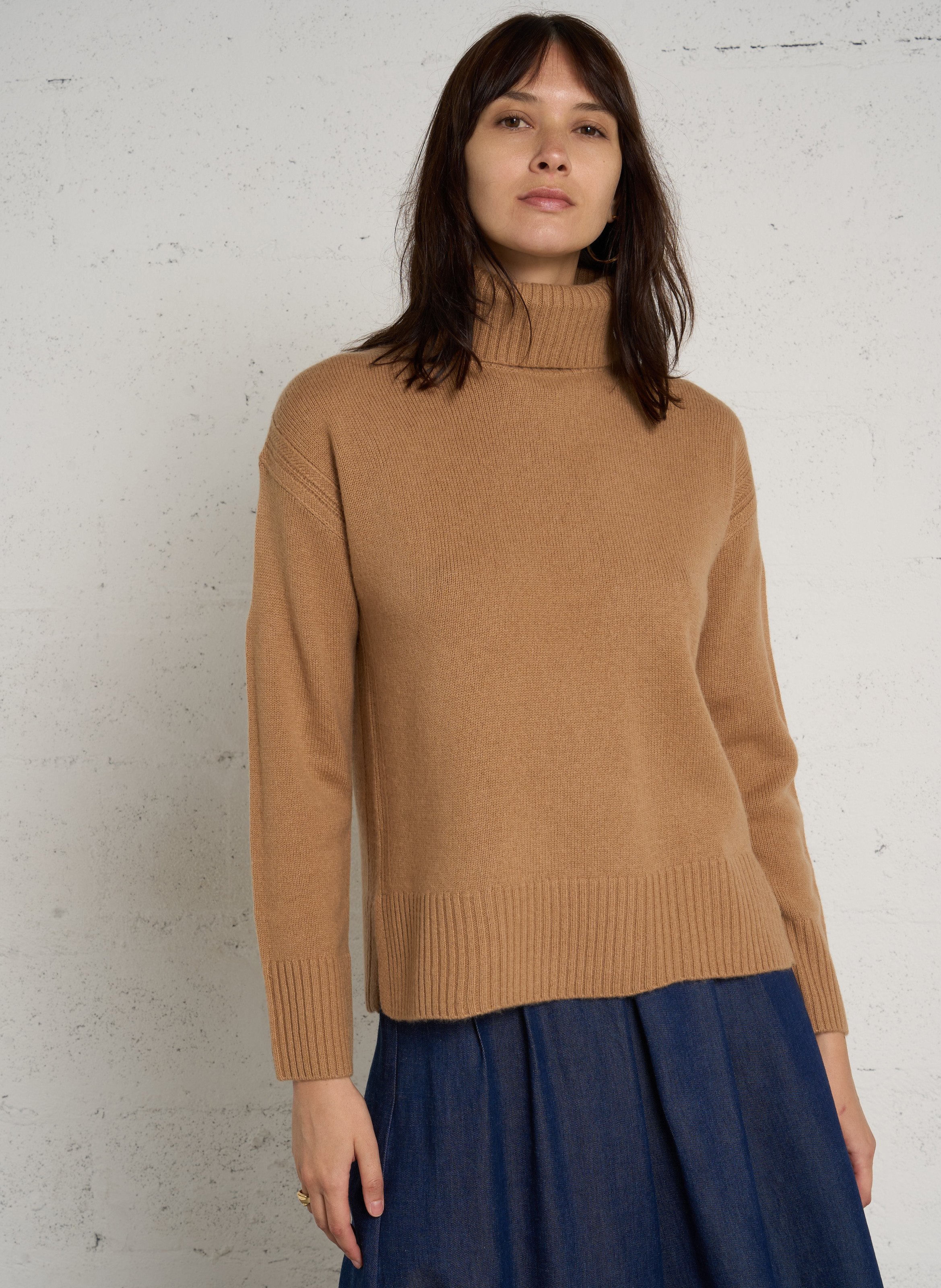 Pull col roulé droit en laine arnold MAISON 123 Beige