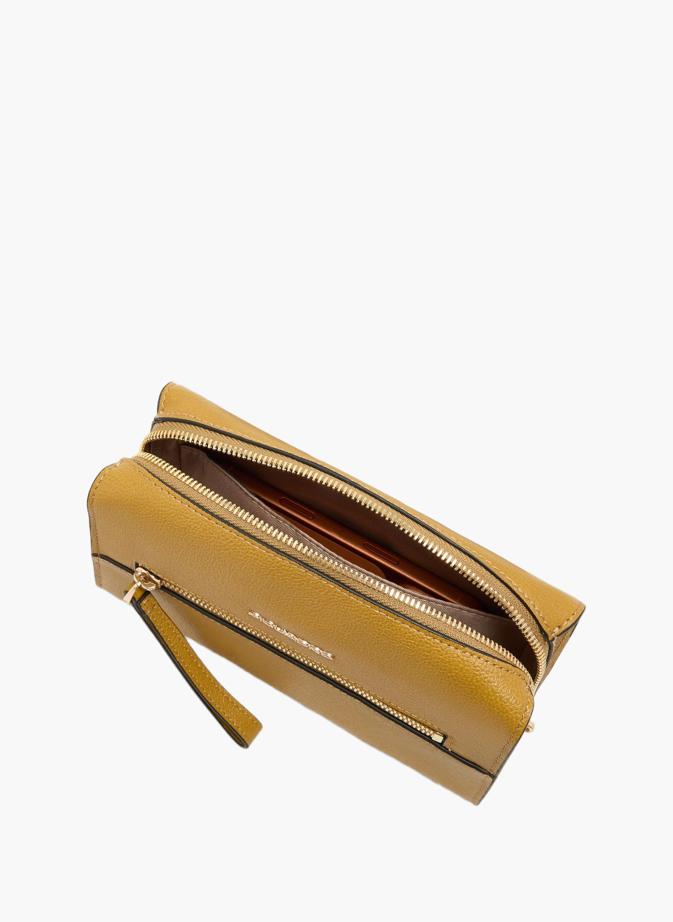 Dames leren smartphone clutch PIQUADRO Geel