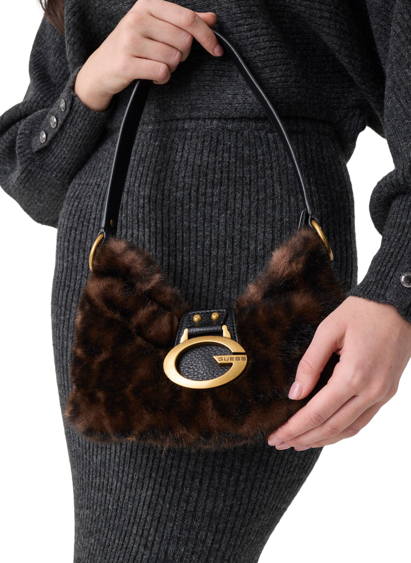 Schultertasche in Felloptik GUESS Mehrfarbig