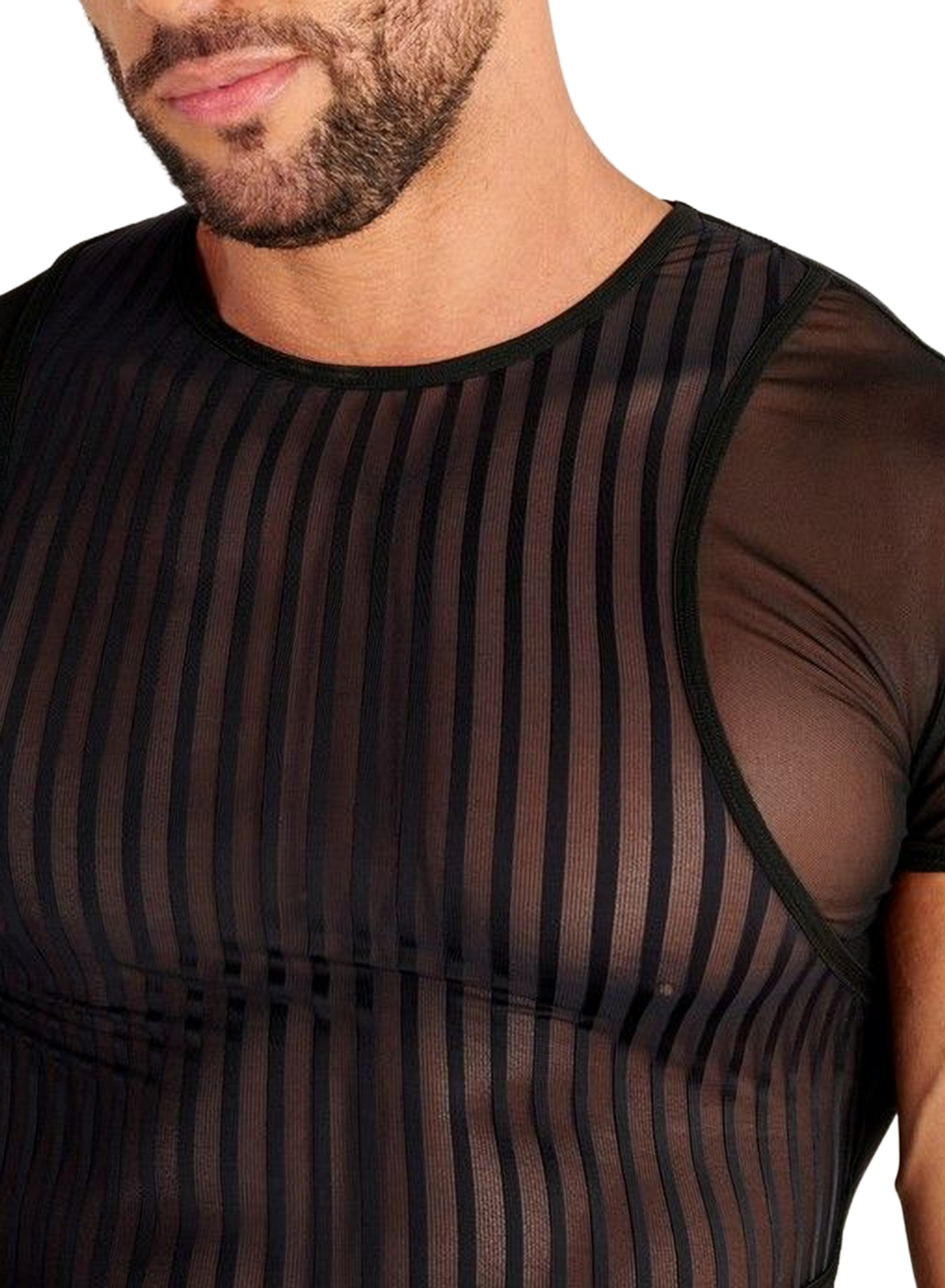Sheer crew-neck T-shirt WOH Black