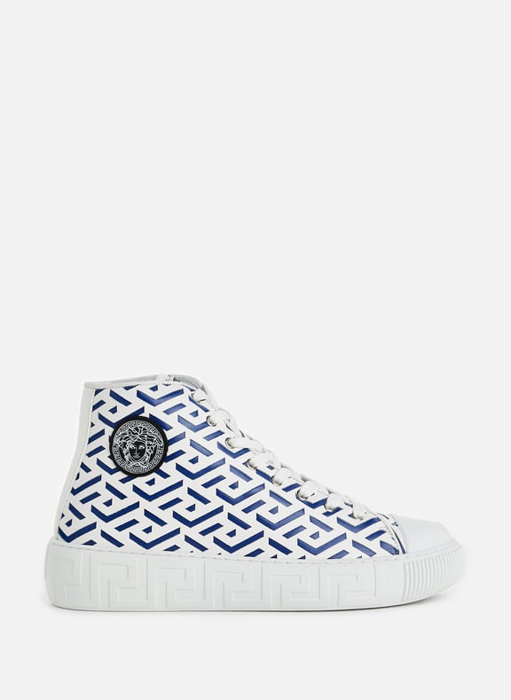 Greca leather high top sneakers