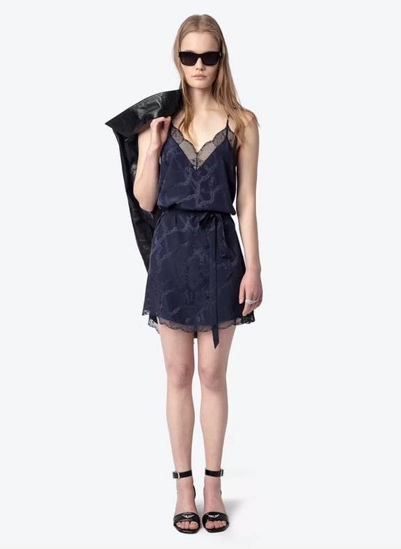 Robe courte col v en soie ristyz Bleu by ZADIG&VOLTAIRE ZADIG&VOLTAIRE Robe courte col v en soie ristyz Bleu