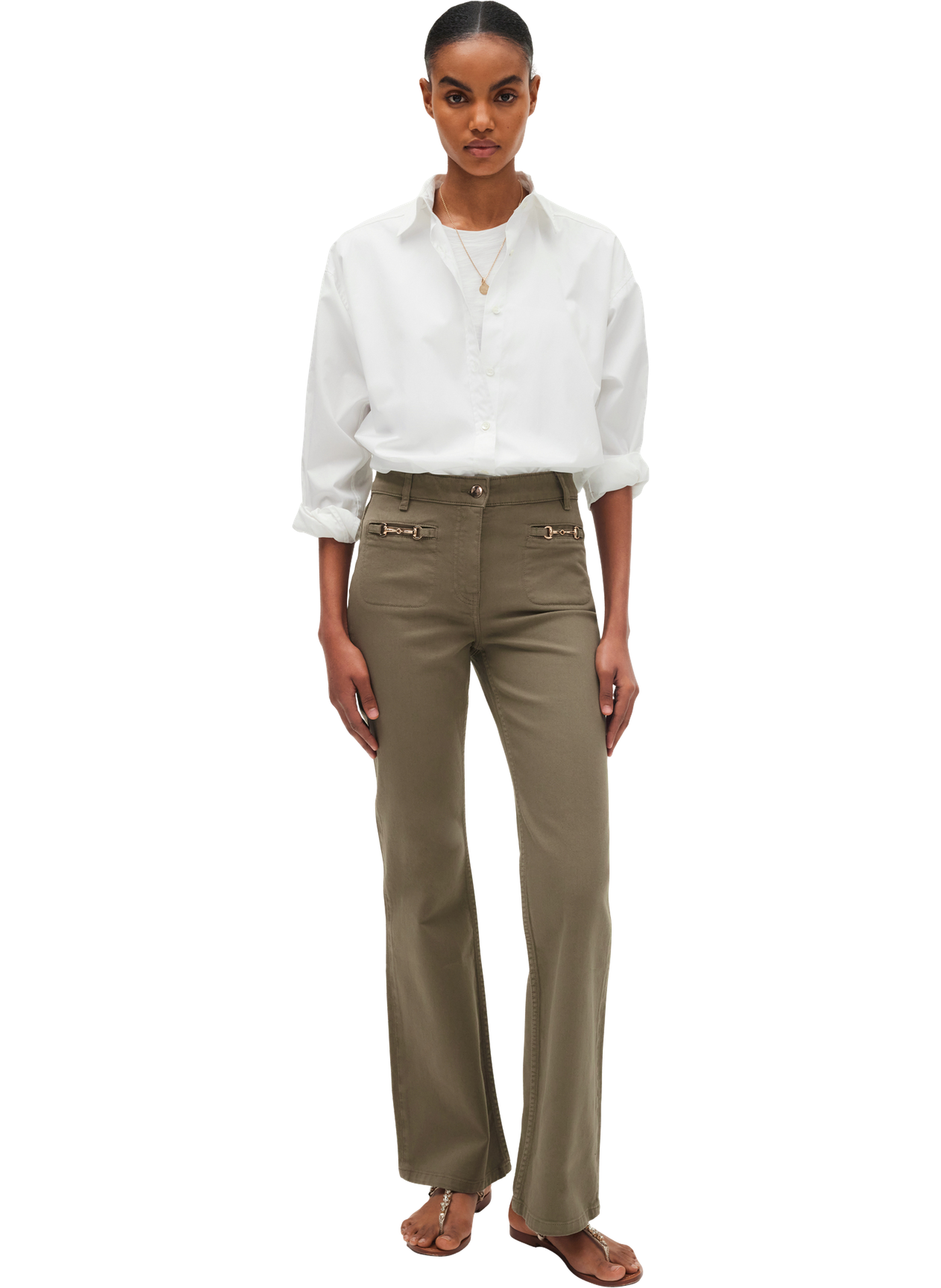 Jean bootcut à mors - laya PABLO Vert