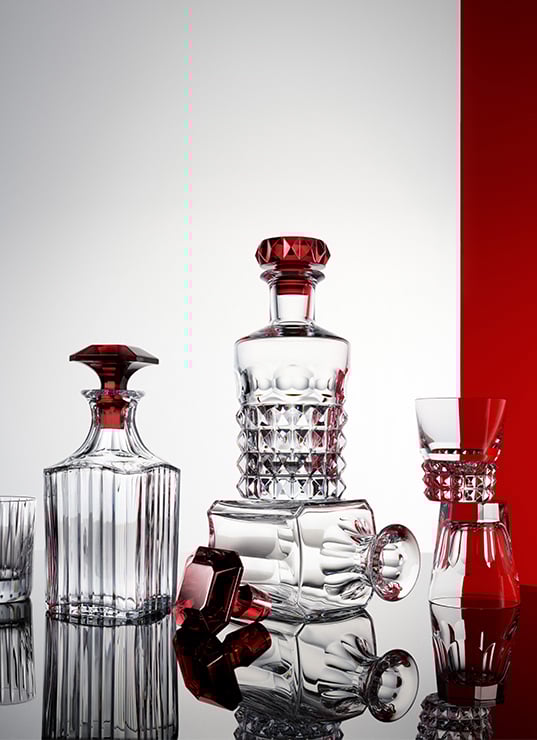 HOME PARTY : CAGNOTTEZ SUR LA MAISON AU PRINTEMPS HAUSSMANN Baccarat Printemps Haussmann, cristal rouge signature, luxe à la française, objets design Baccarat, collection cristal élégante