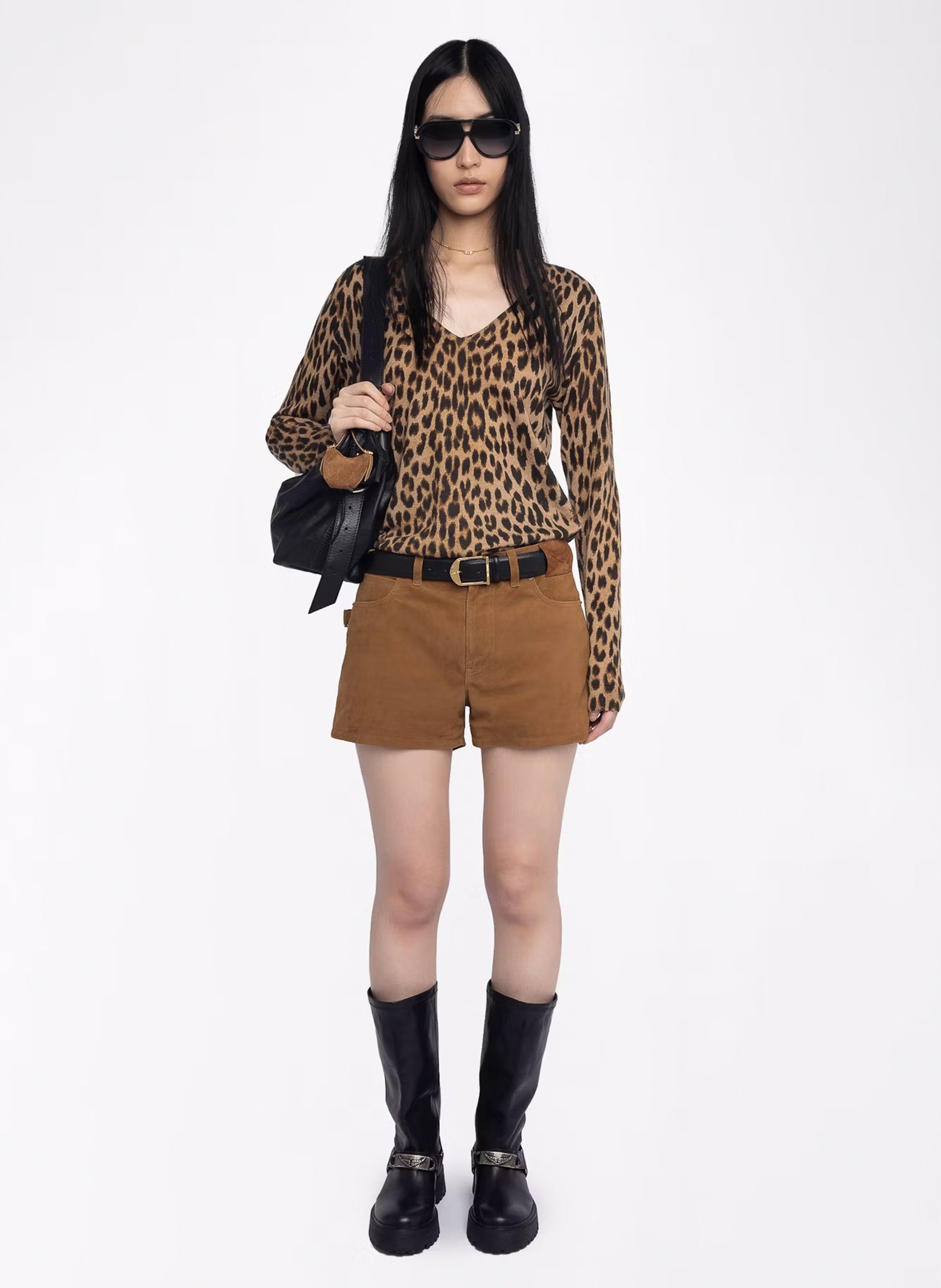 Pull col v en cachemire en cachemire rivy ZADIG&VOLTAIRE Marron