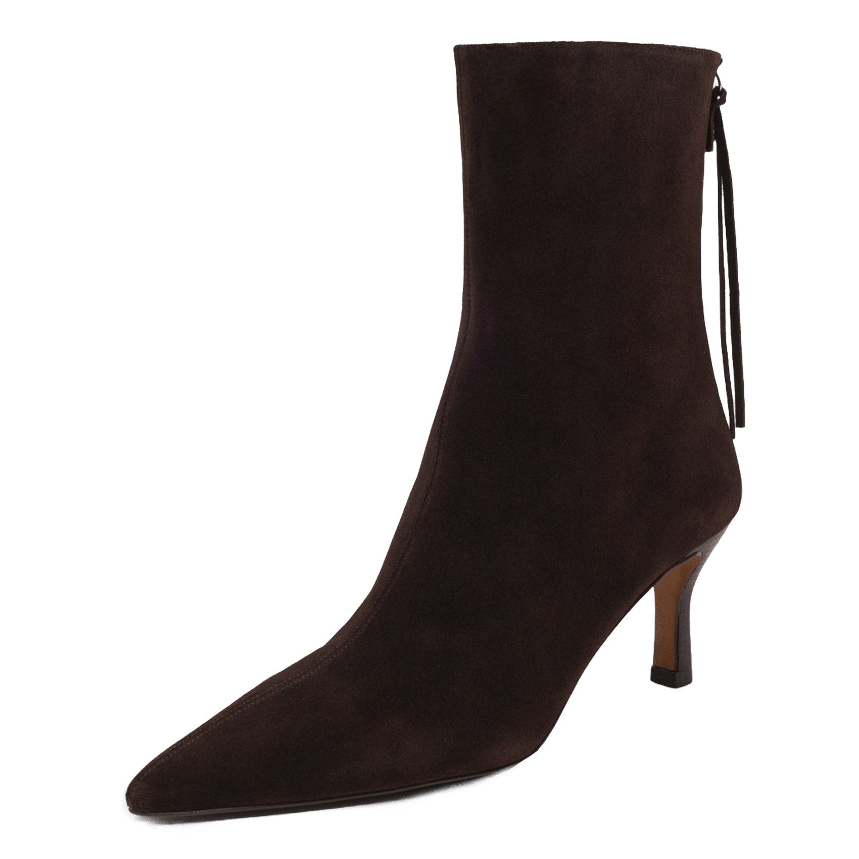 Bottines à talons en suède MAJE Marron