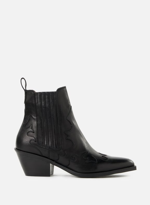 Bottines santiags en cuir Noir by SAISON 1865 SAISON 1865 Bottines santiags en cuir Noir