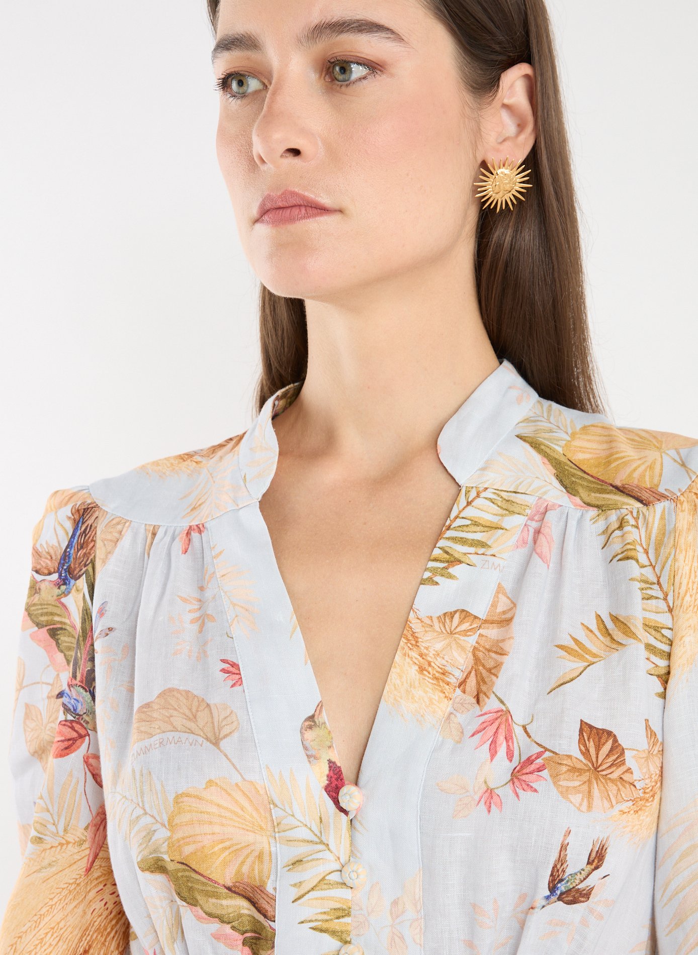 Robe courte Ascension en lin ZIMMERMANN Multicolore