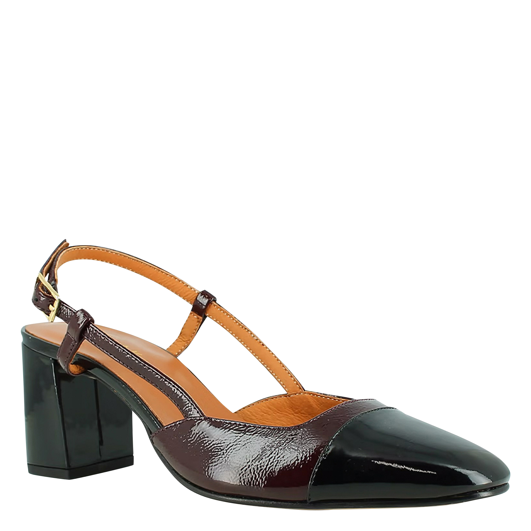 Slingbacks à talons en cuir verni JONAK Rouge