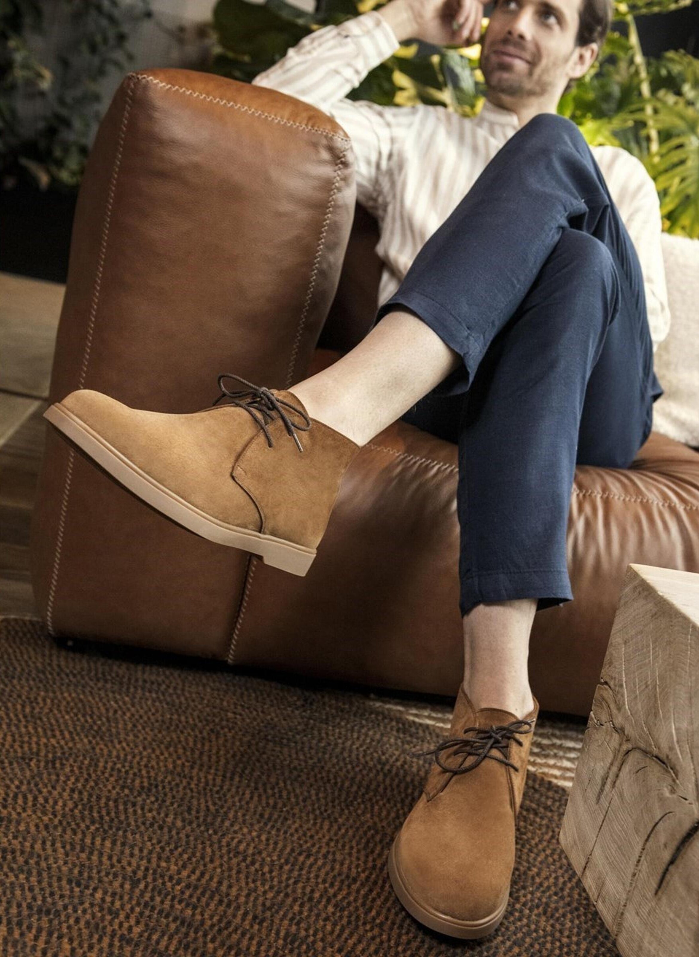 Bottines daim sahara FINSBURY Marron