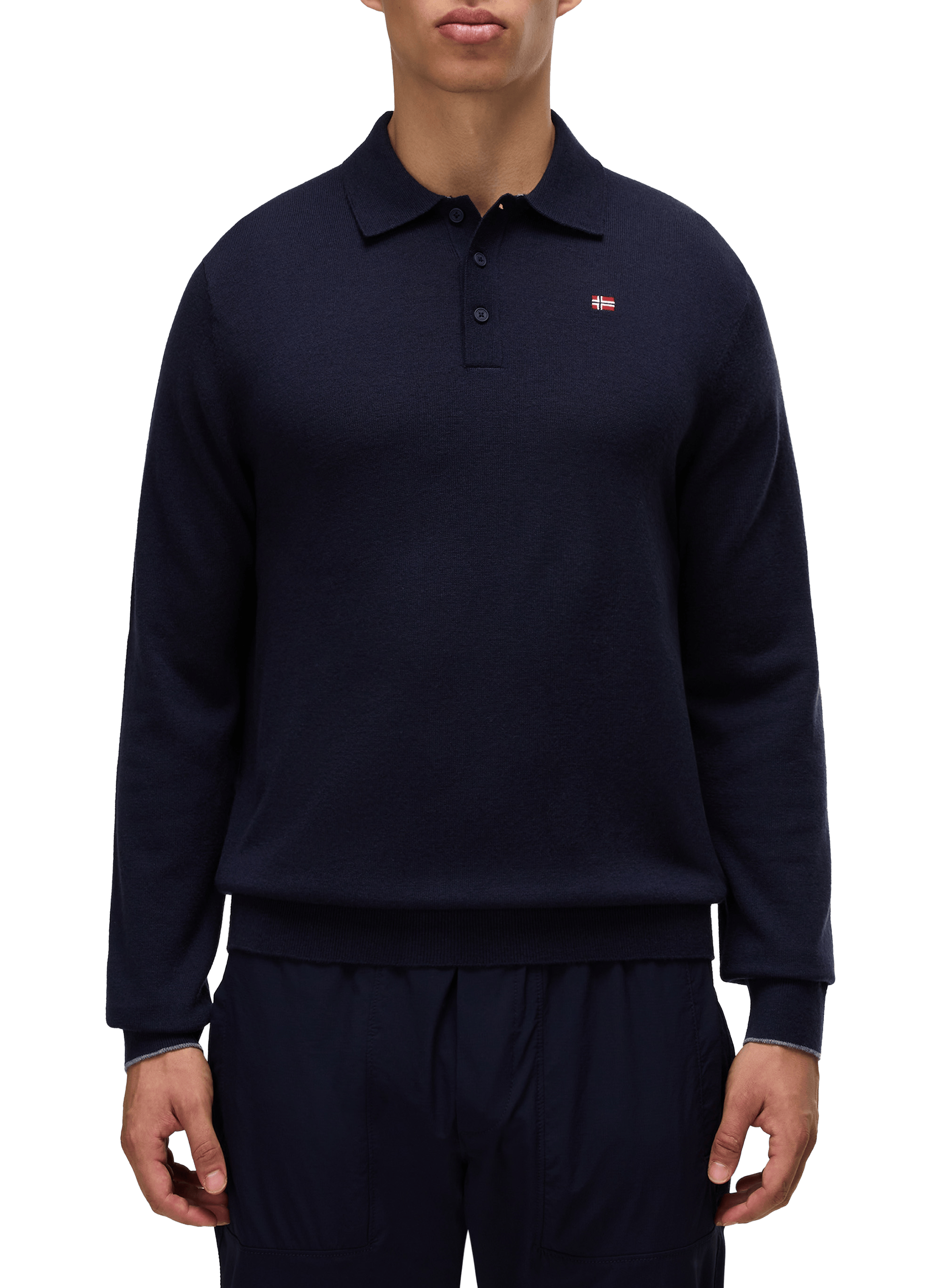 NAPAPIJRI Polo manches longues en laine Bleu
