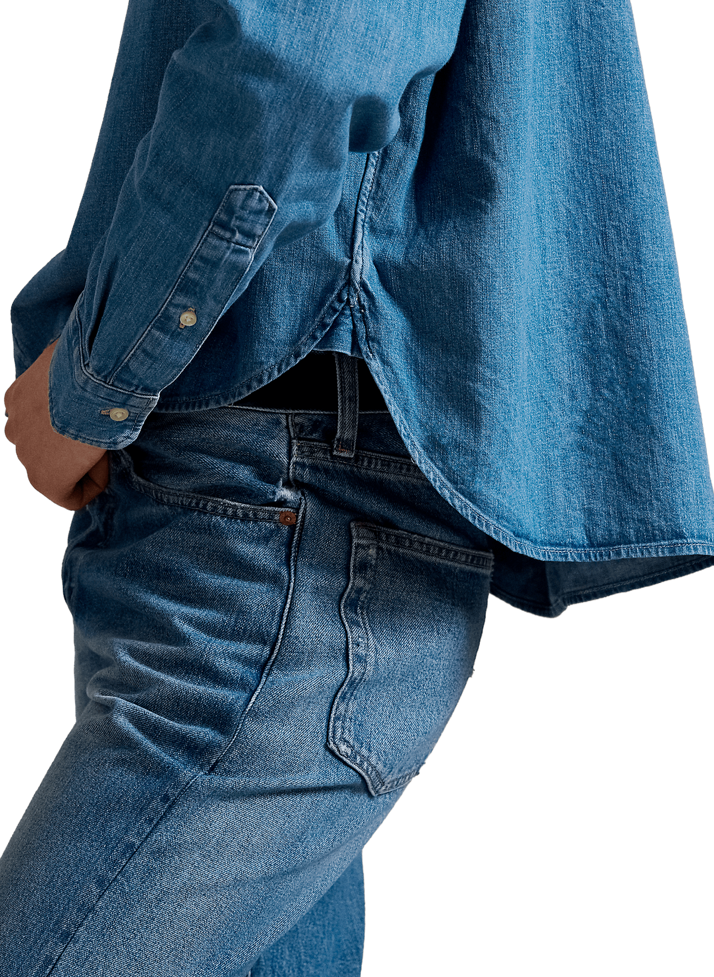 Chemise col classique en coton POLO RALPH LAUREN Bleu