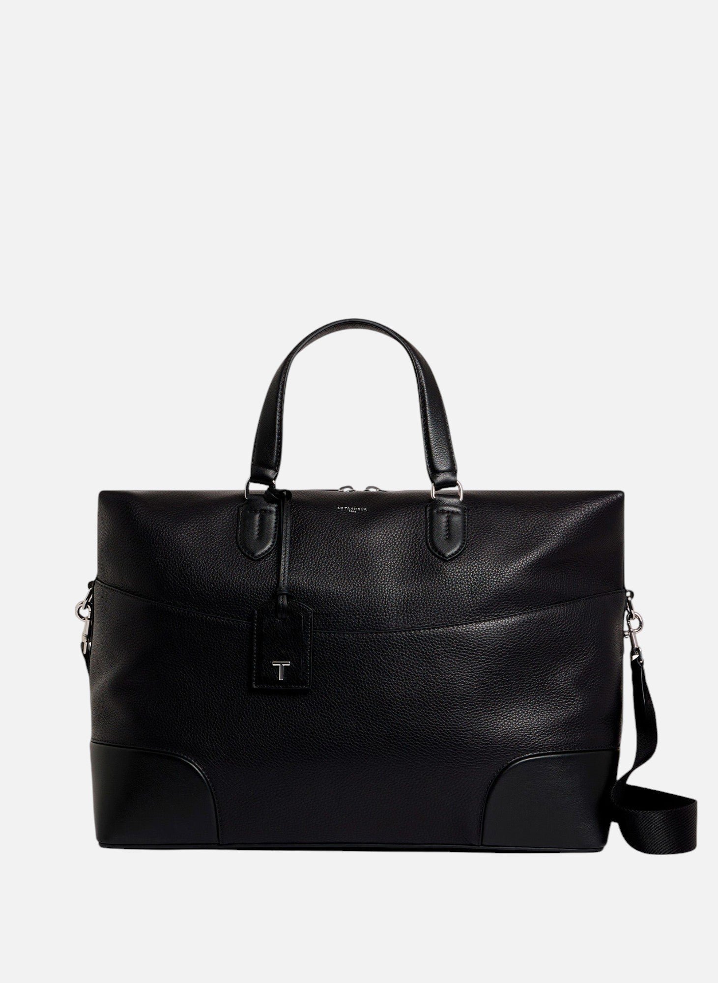 Sac de voyage 24h romy en cuir grainé et lisse LE TANNEUR Noir