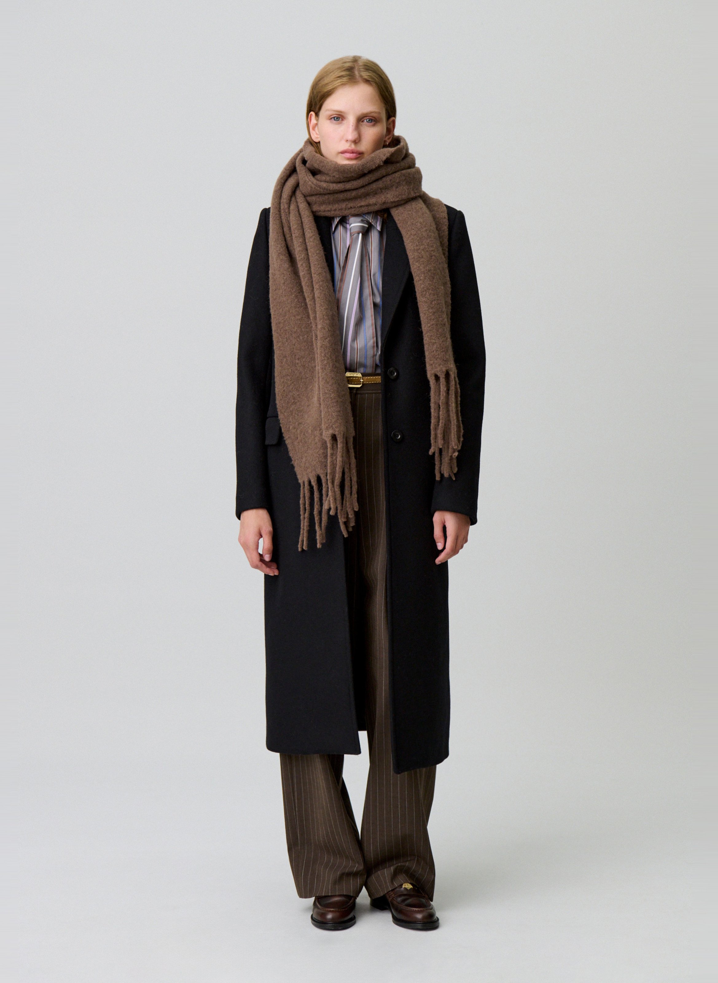 Echarpe en maille alwin CLAUDIE PIERLOT Marron