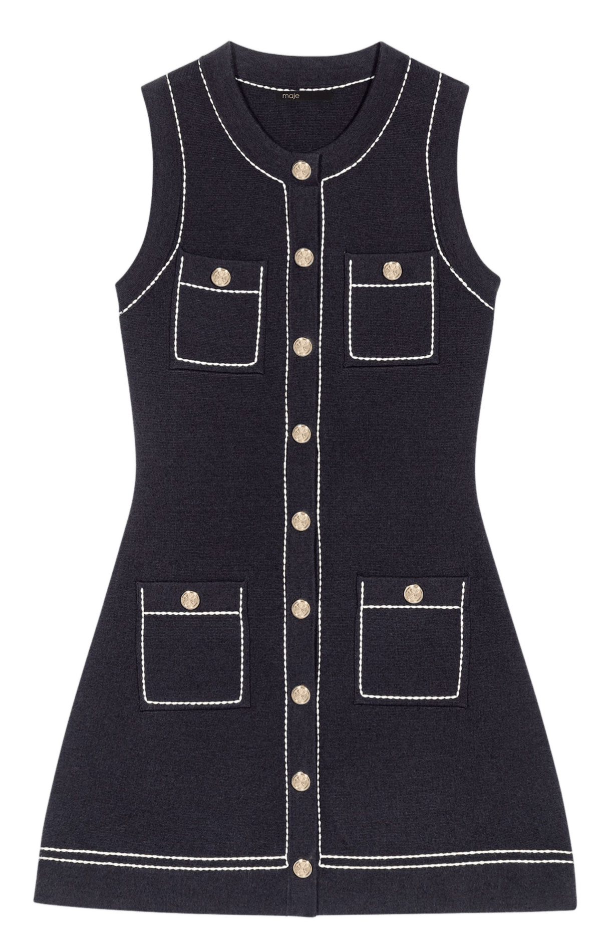 Robe courte en maille Bleu