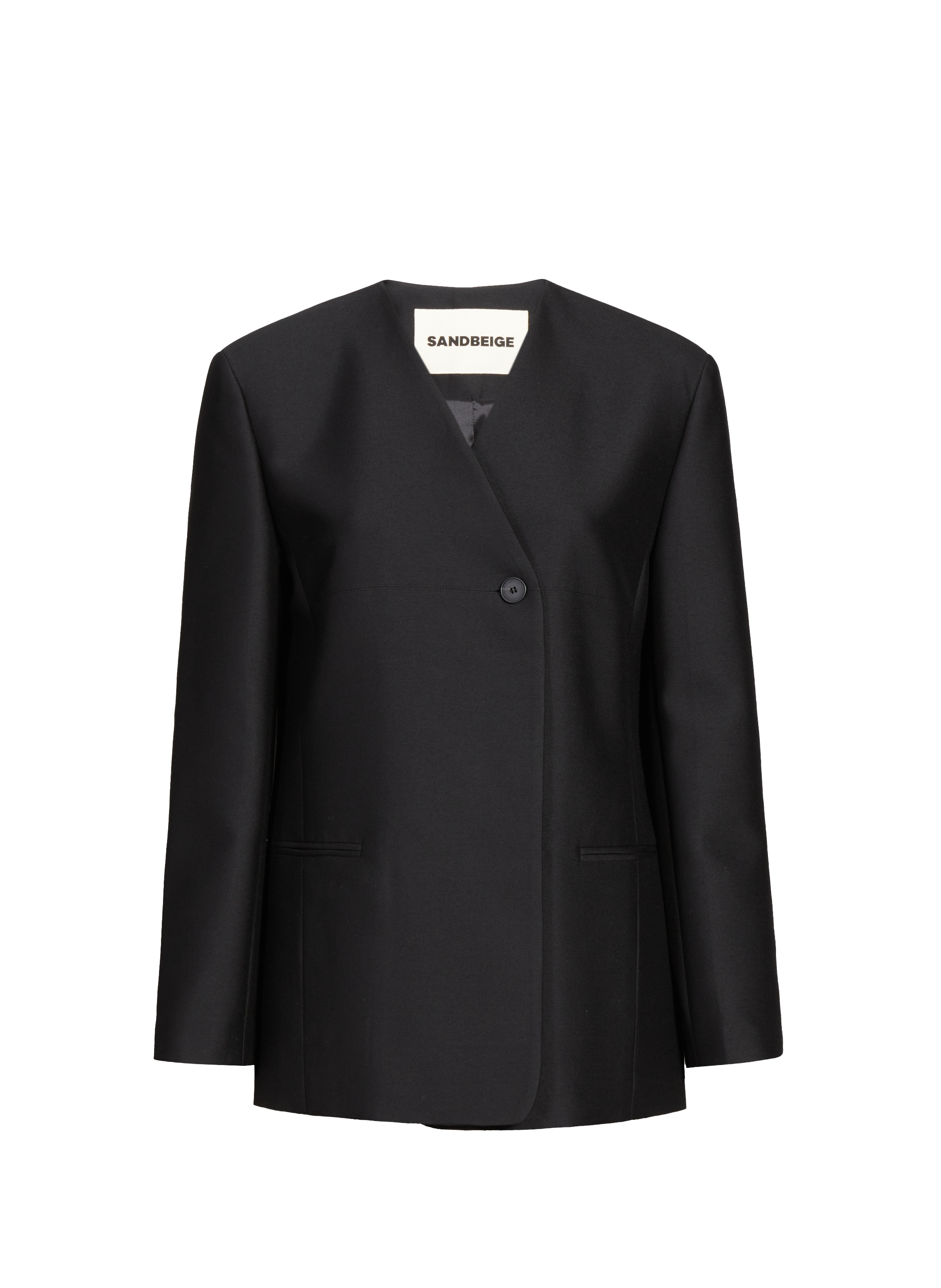 SANDBEIGE Blazer cintré en laine et soie  Noir