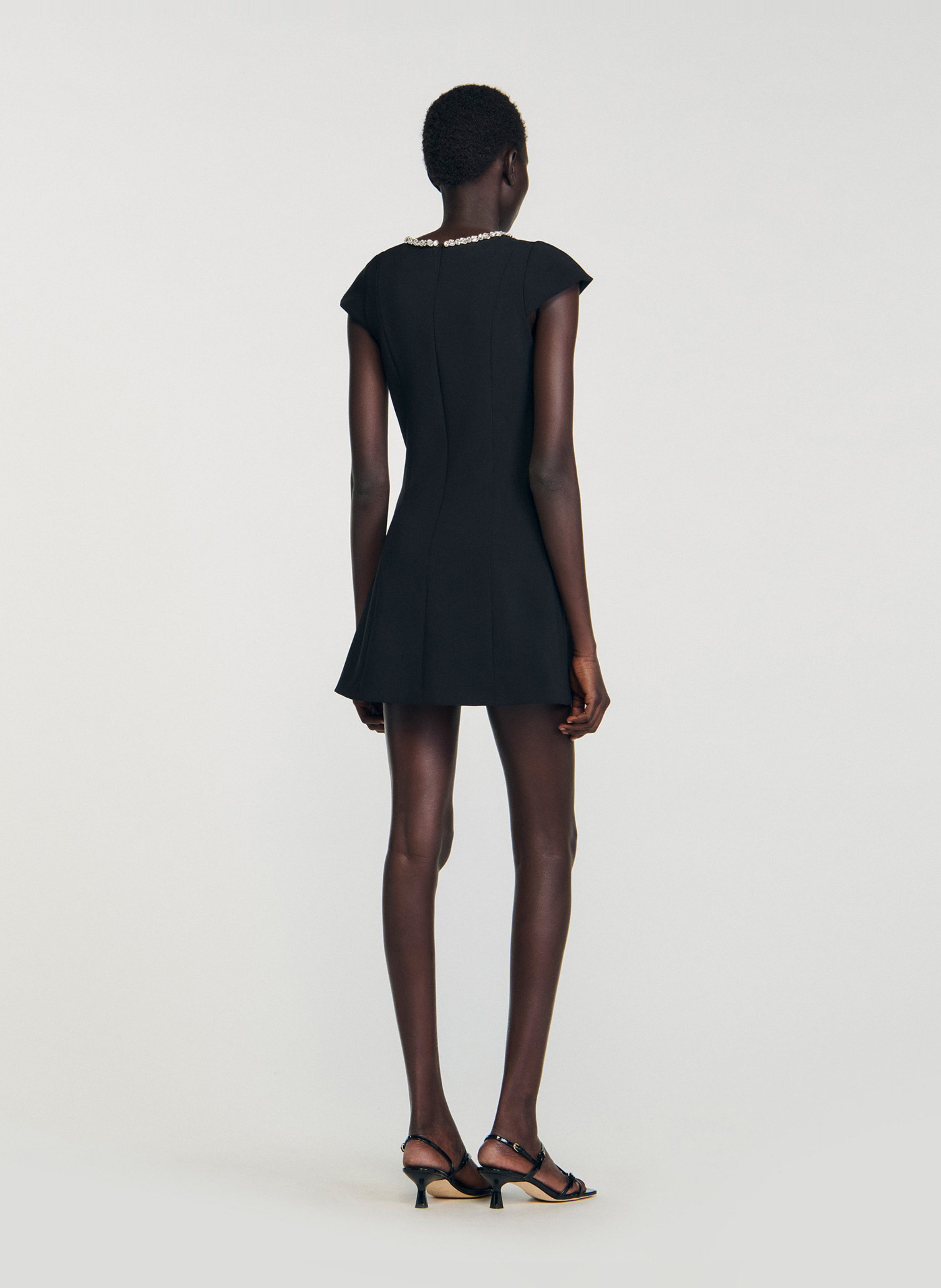 Robe courte col rond SANDRO Noir