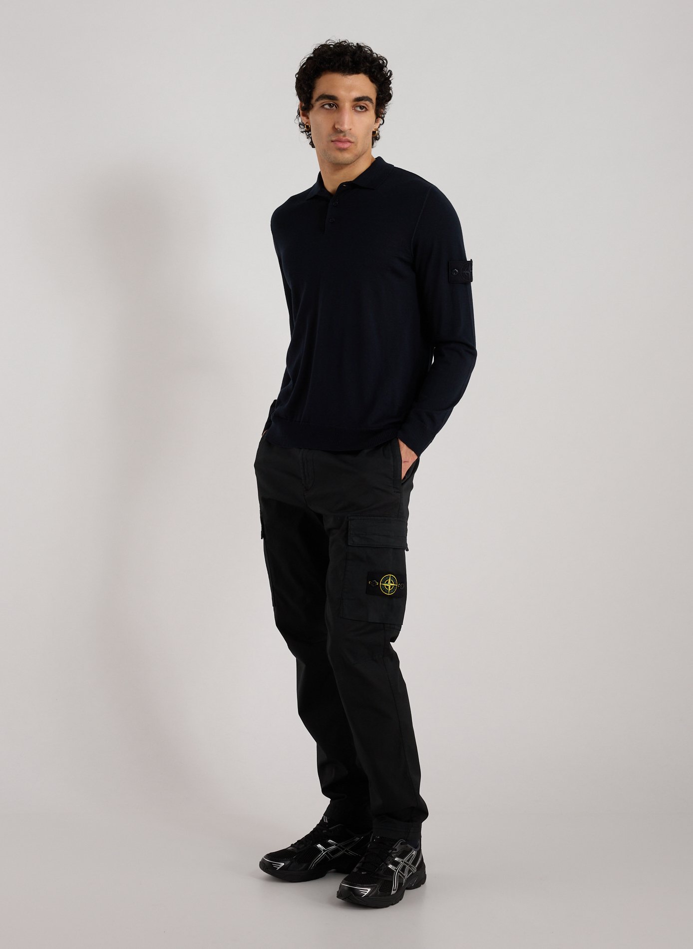 Cotton blend cargo pants STONE ISLAND Black