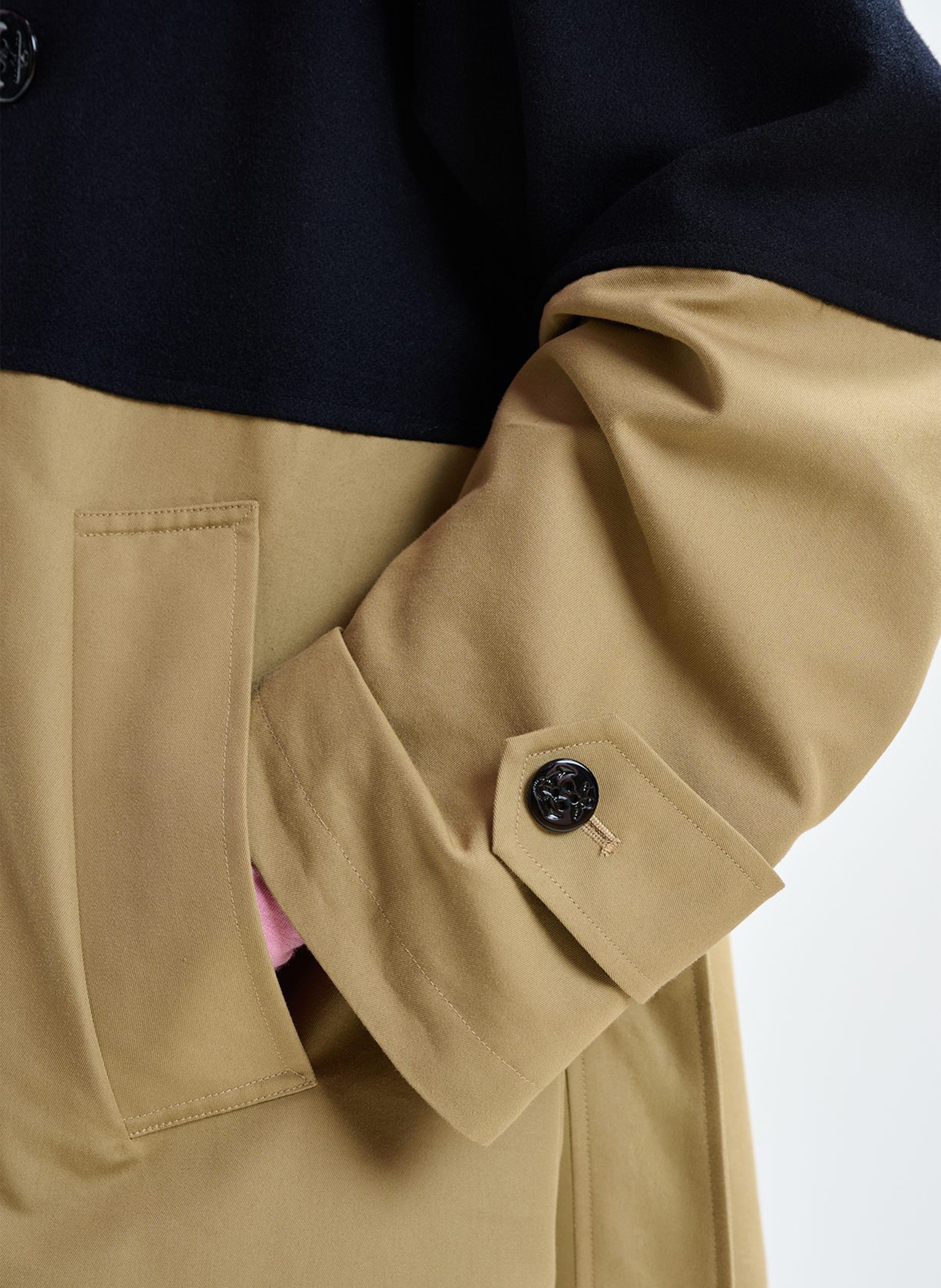 Trench droit col tailleur en laine mélangée just ESSENTIEL ANTWERP Marron