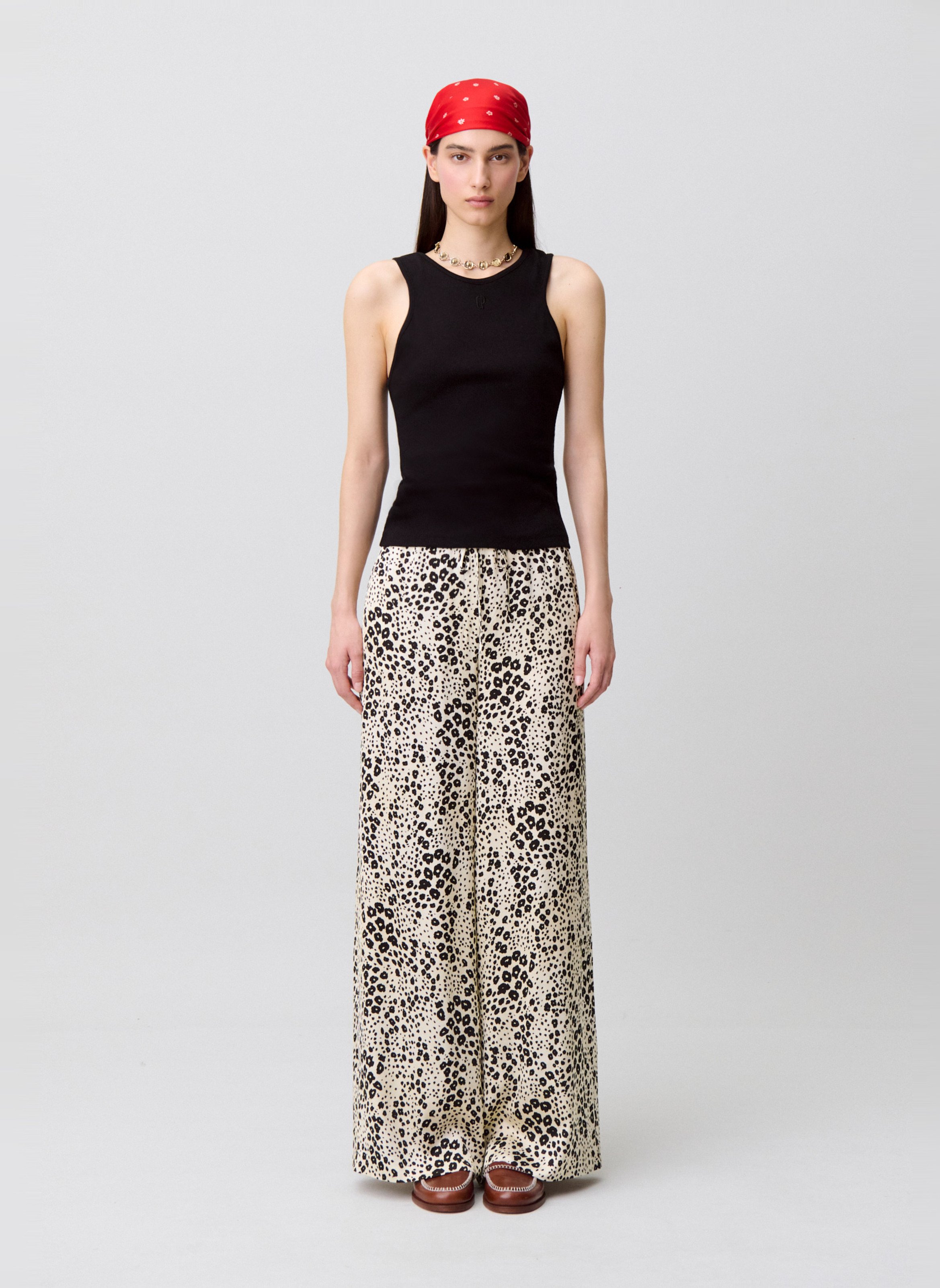 Pantalon large imprimé Multicolore