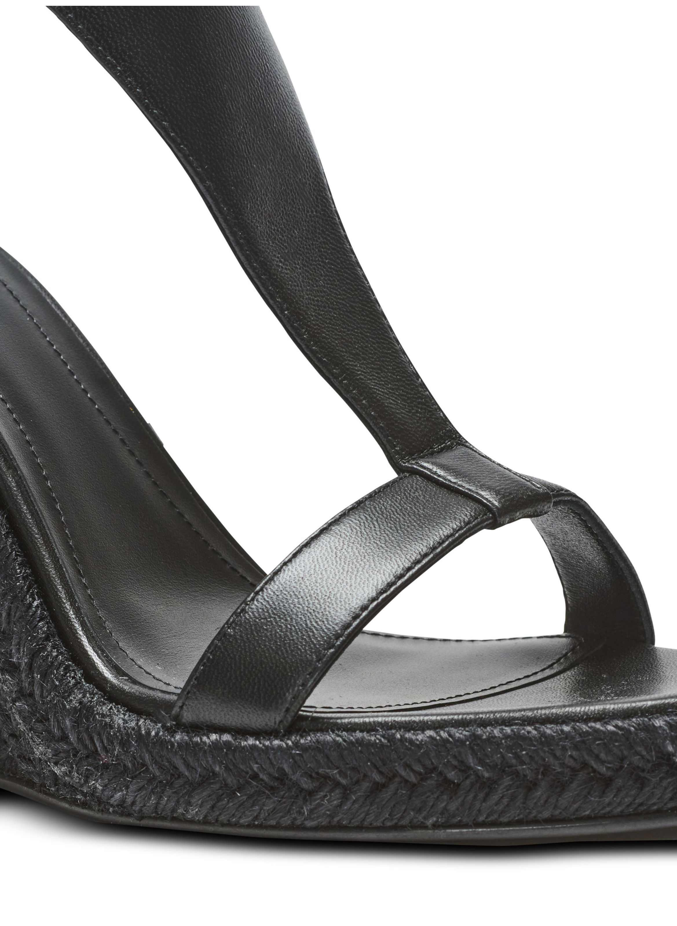 Espadrilles compensées anthem en cuir d’agneau BALMAIN Noir