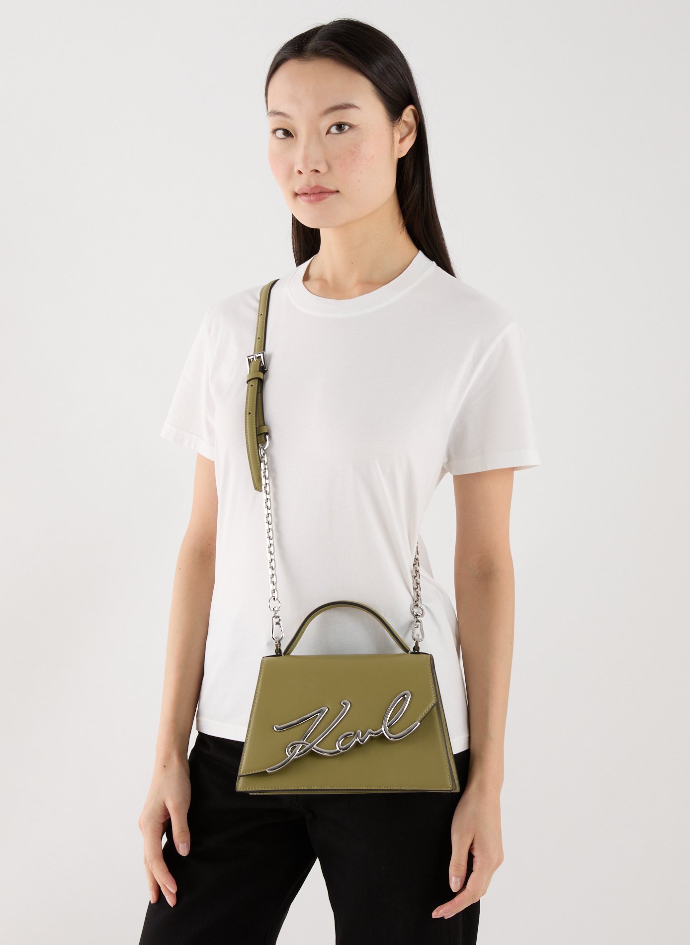 Sac à main en cuir KARL LAGERFELD Marron