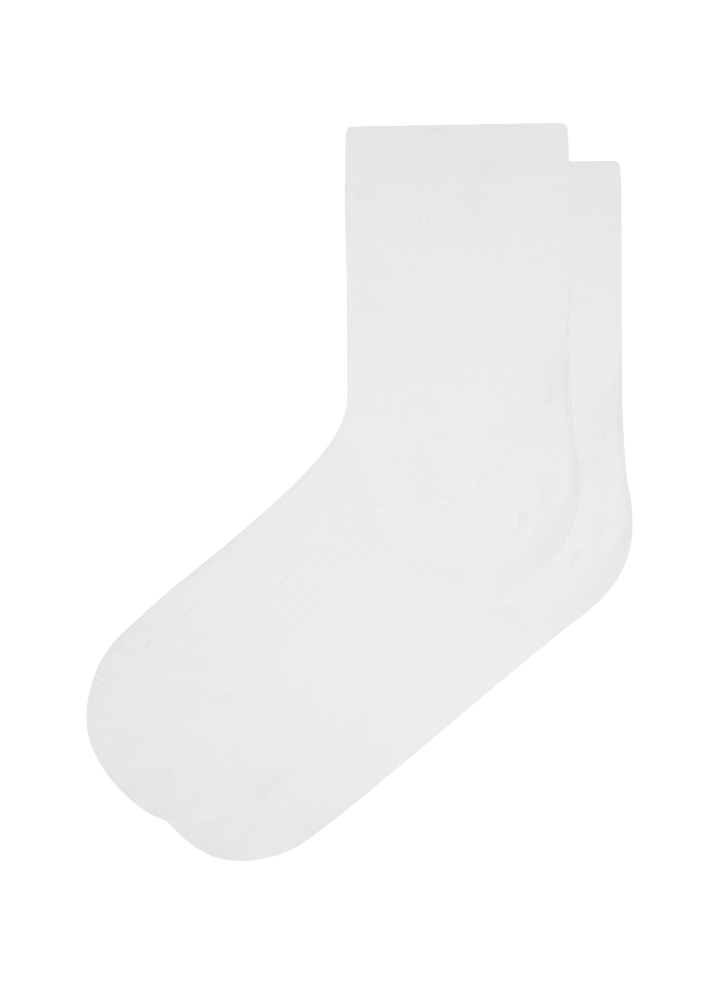 Mid-high Socks Ribbed Fil d'Ecosse in blended cotton LE BOURGET White