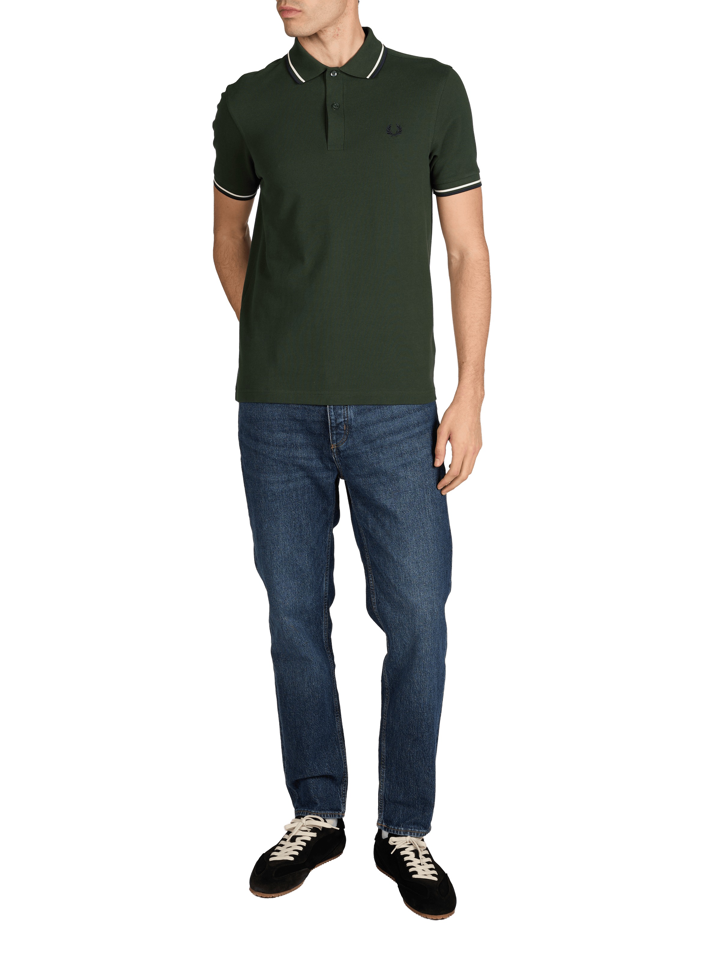 Polo à manches courtes en coton FRED PERRY Vert