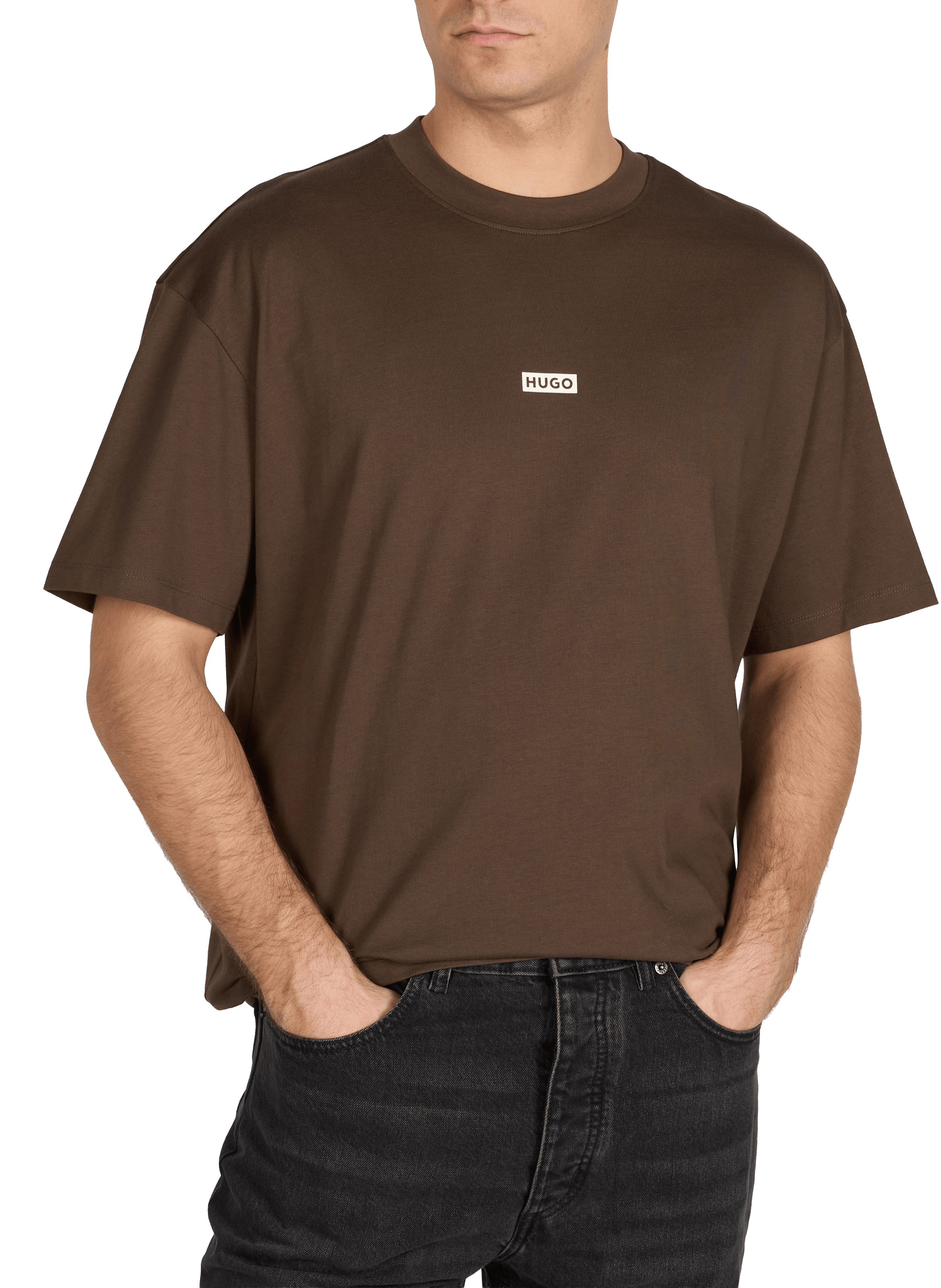 T-shirt en coton Nalono HUGO BLUE Marron