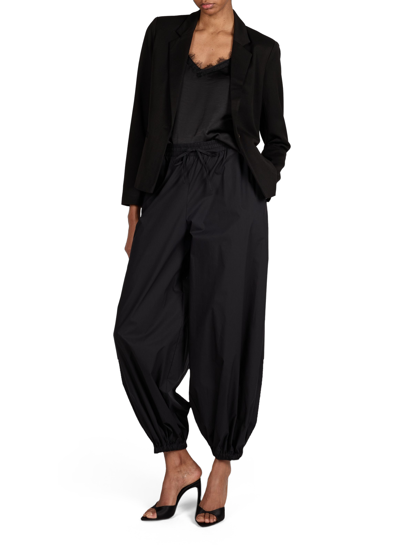 Lace Trim Tank Top OBJECT Black