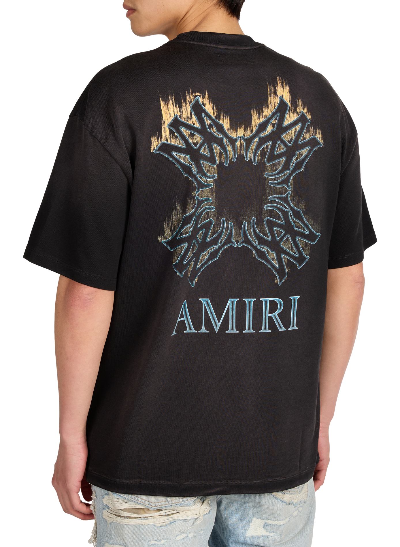 Straight printed cotton T-shirt AMIRI Black