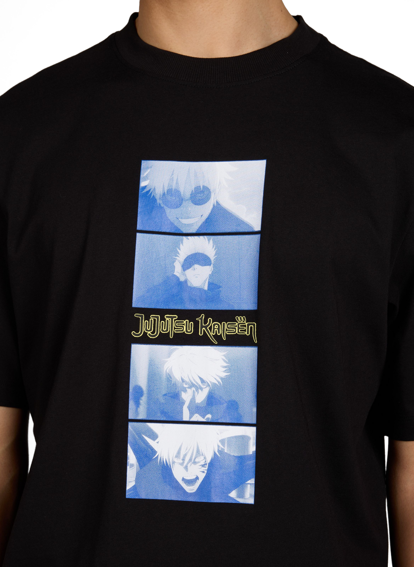 T-shirt droit imprimé Jujutsu Kaisen en coton HUGO BLUE Noir