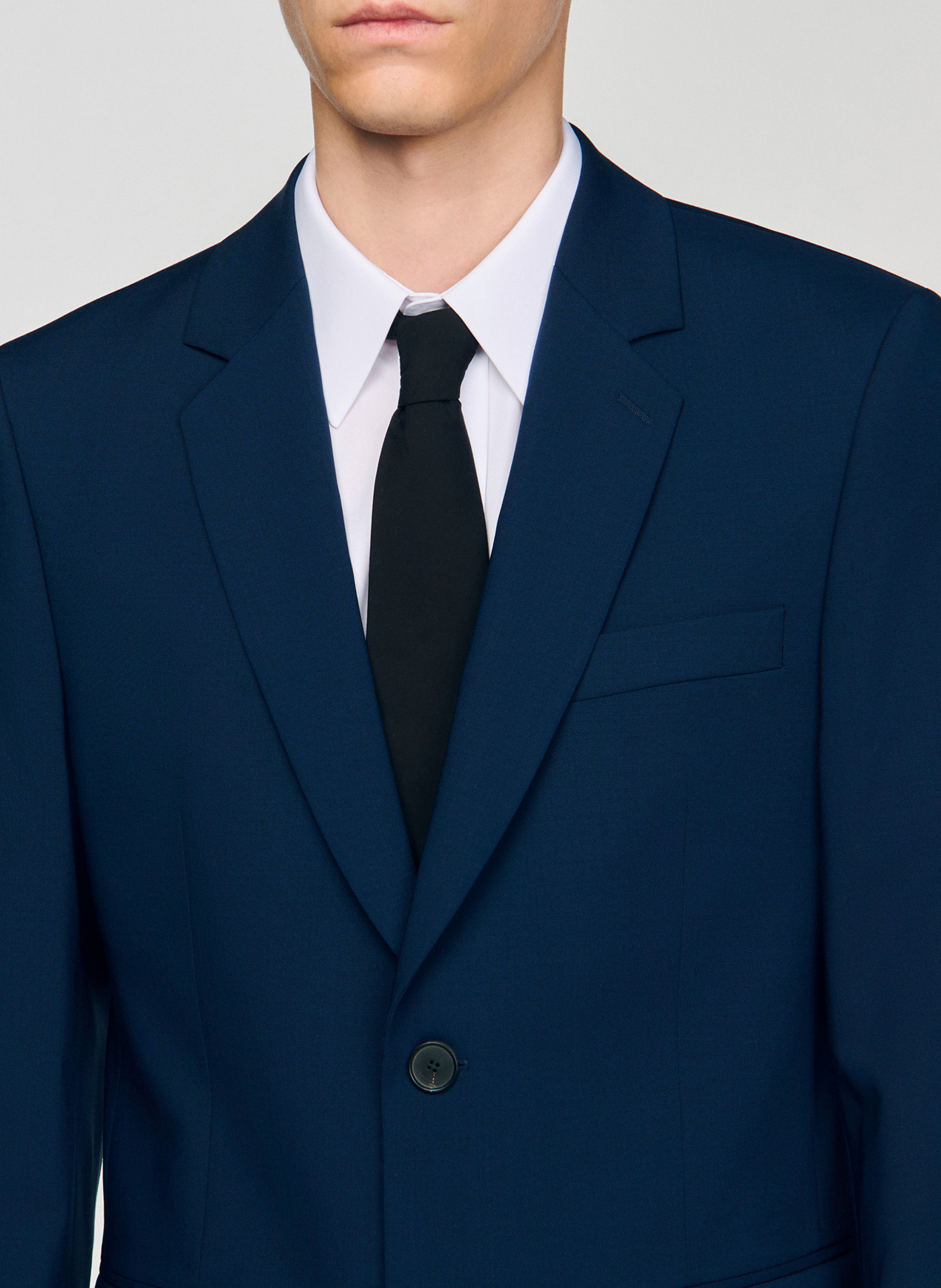 Veste tailleur en laine SANDRO Bleu