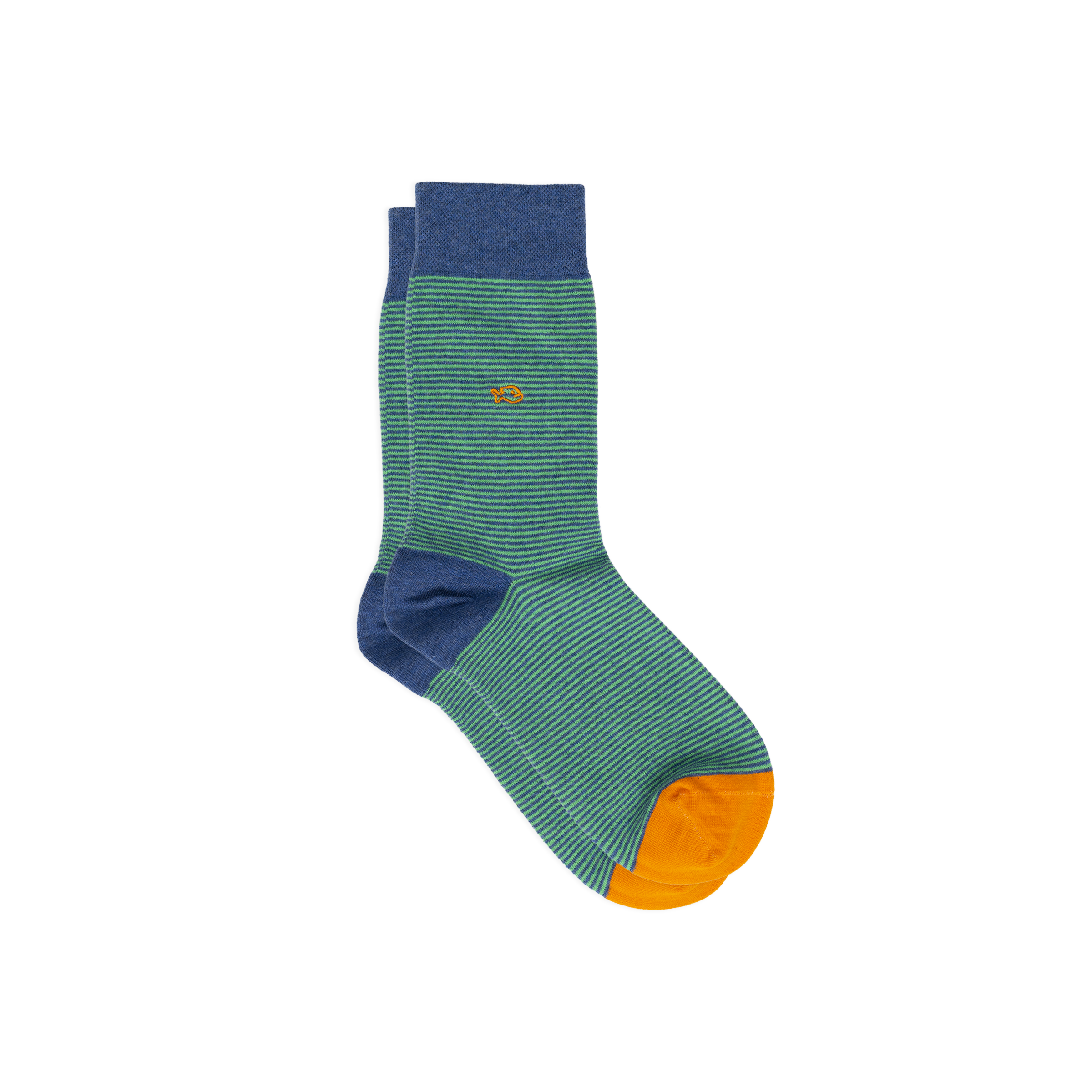 Chaussettes en coton peigné rayées BILLYBELT Vert