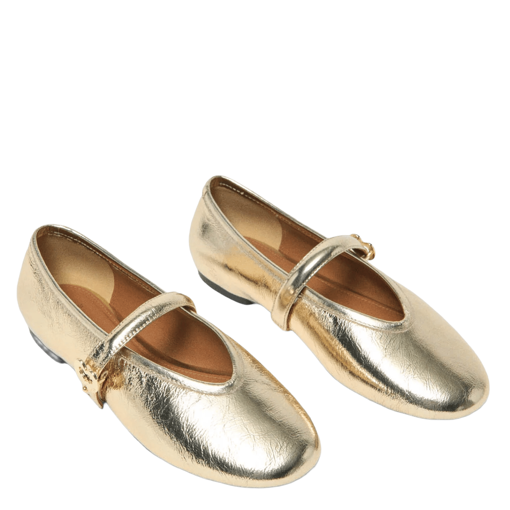 Ballerines en cuir MAJE Doré