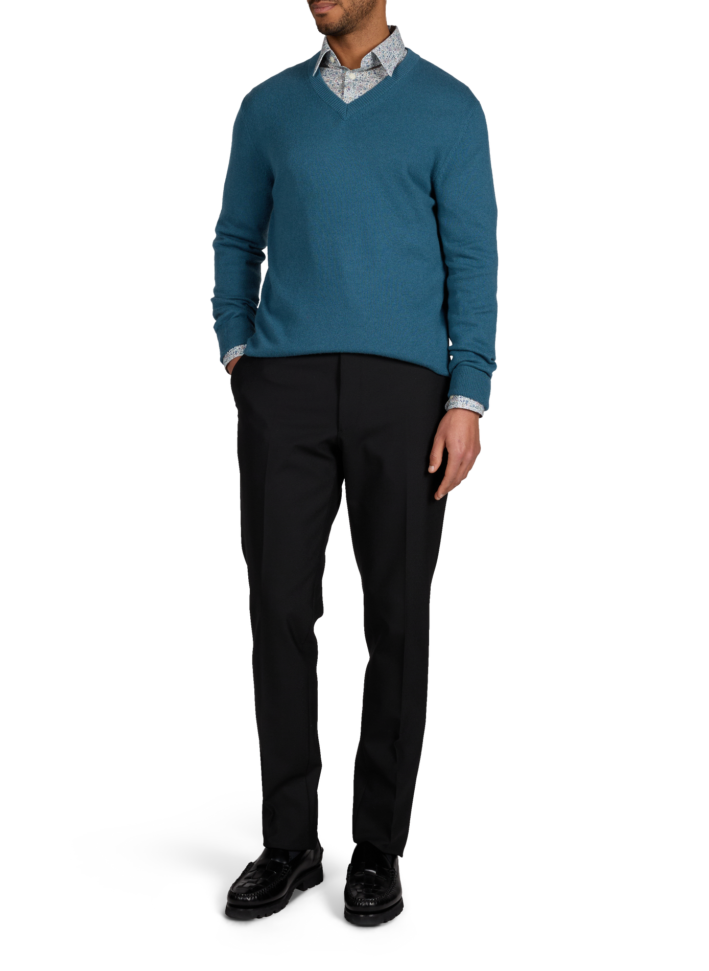  Cashmere V-neck jumper AU PRINTEMPS PARIS Blue