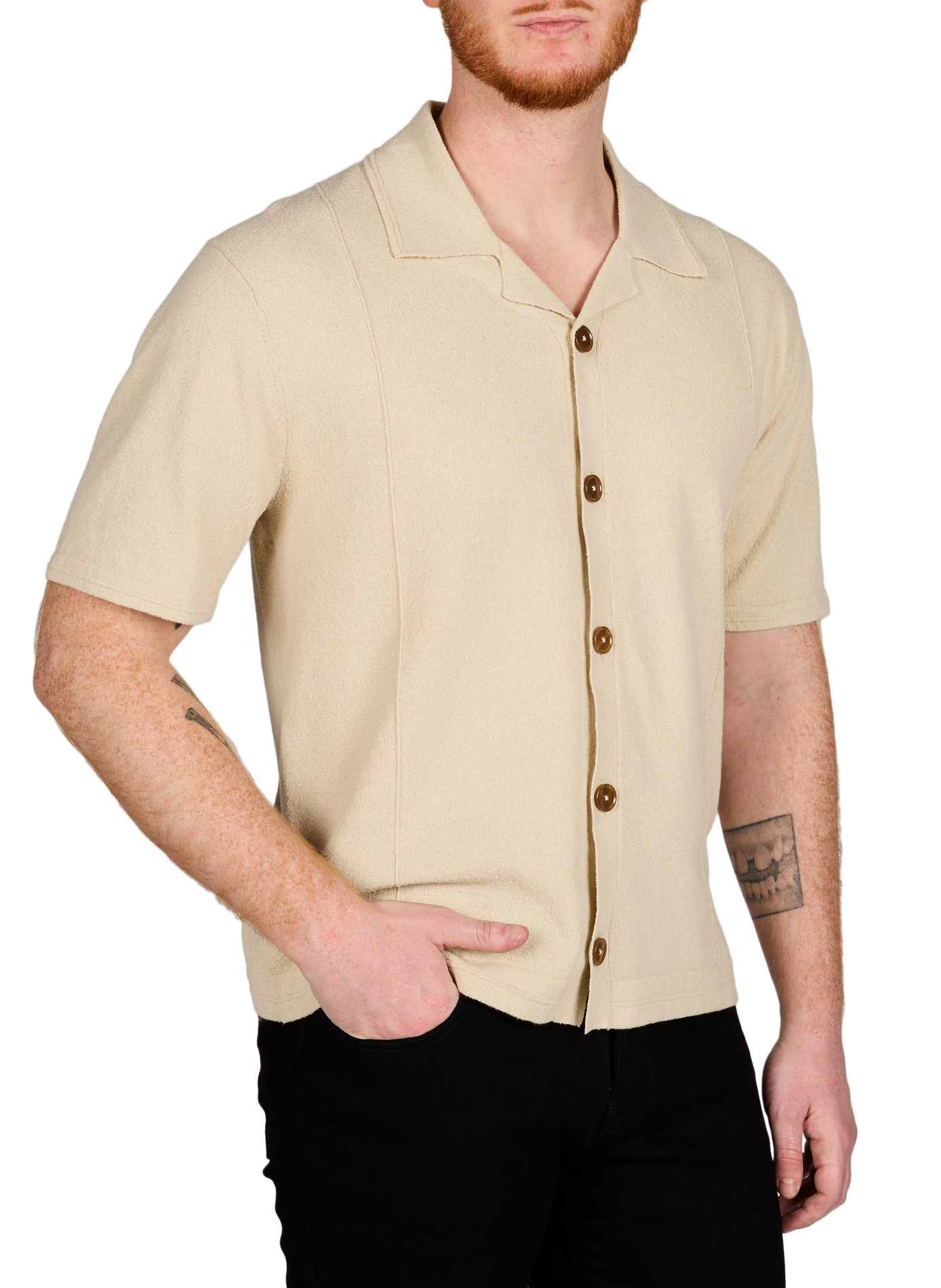 Short-sleeved shirt in blended cotton PAUL SMITH Beige