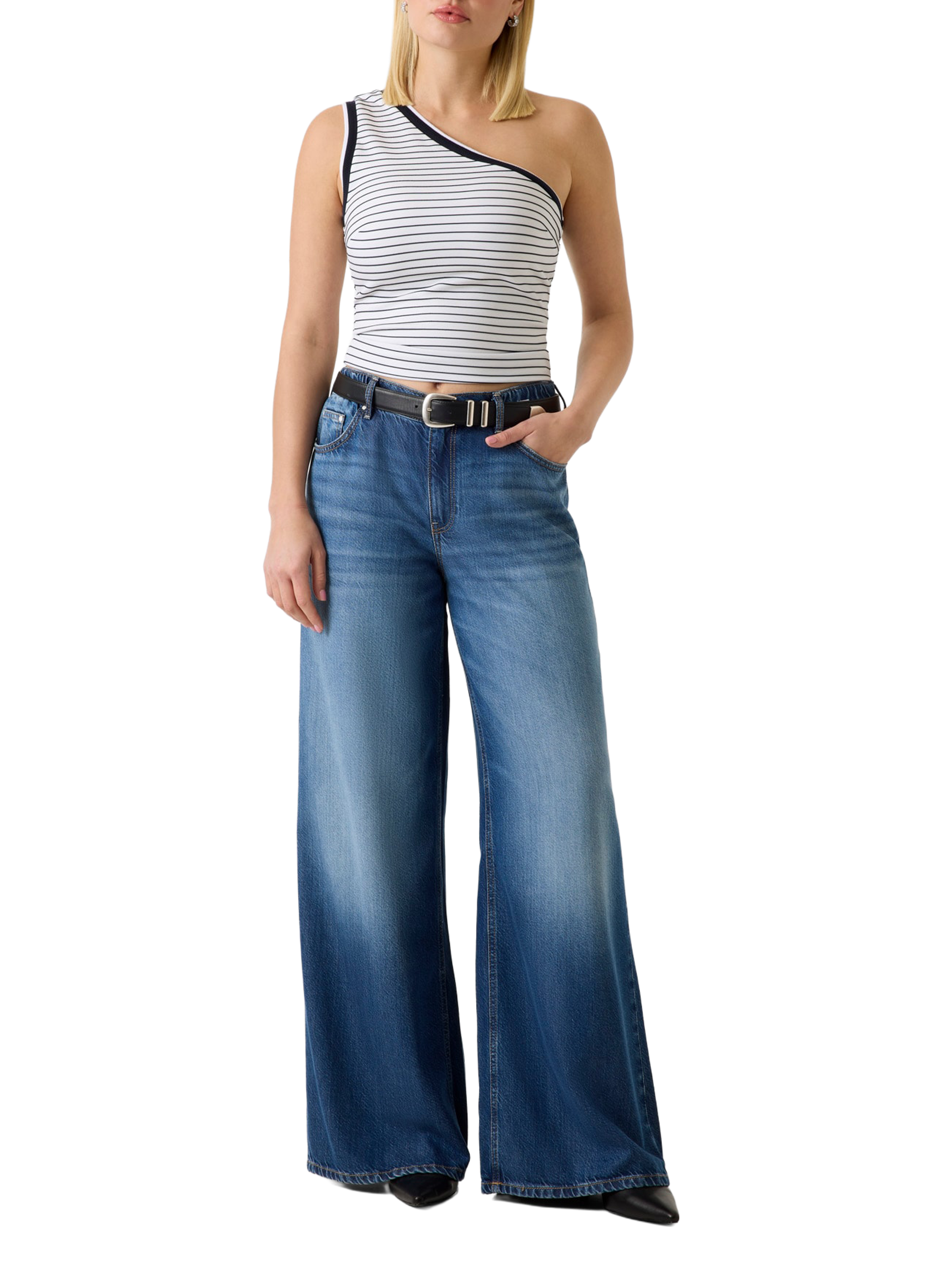 Asymmetrische gestreepte top GUESS Veelkleurig